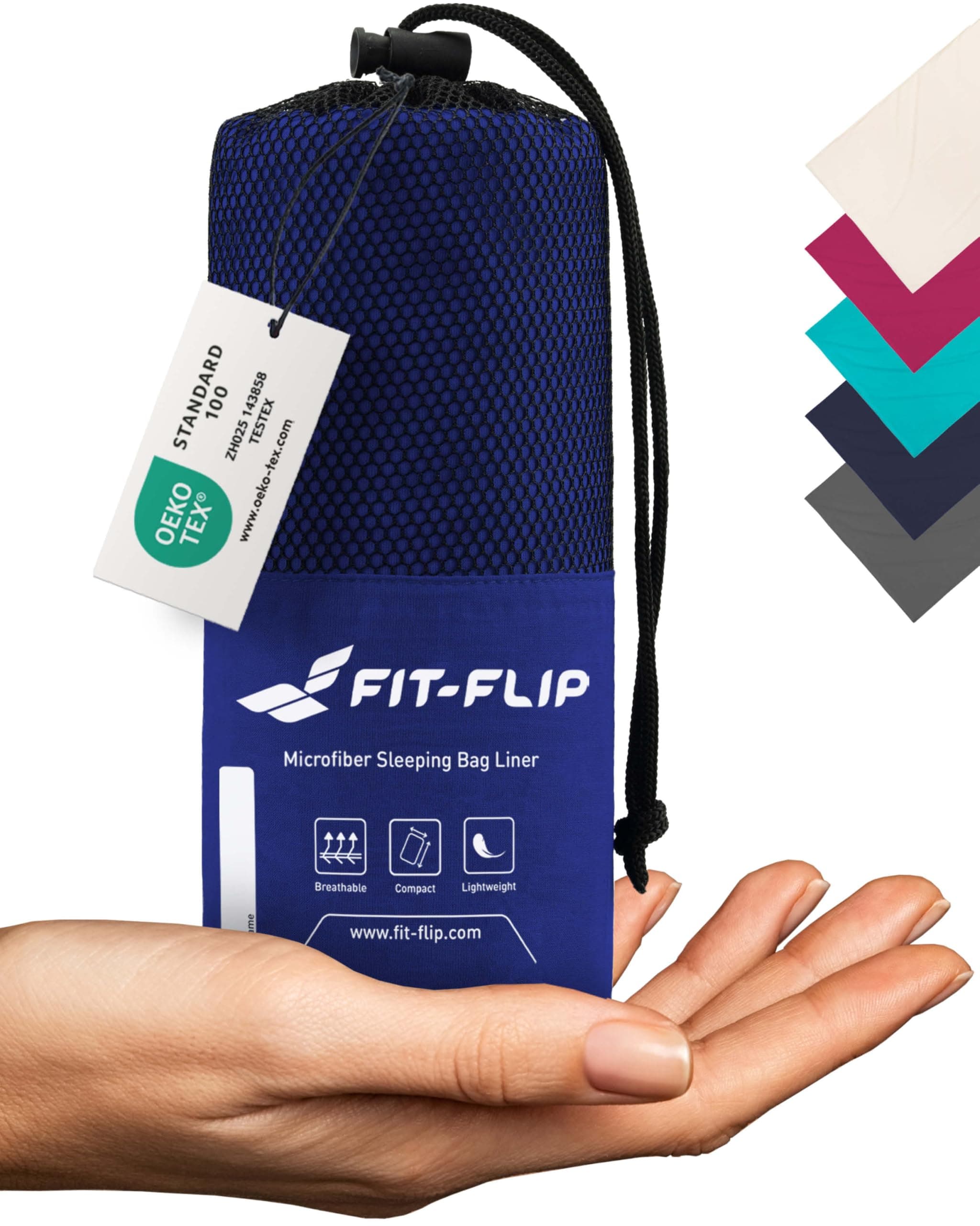 Fit-Flip Sacco Lenzuolo da Viaggio - 100% Cotone o Microfibra ultraleggero