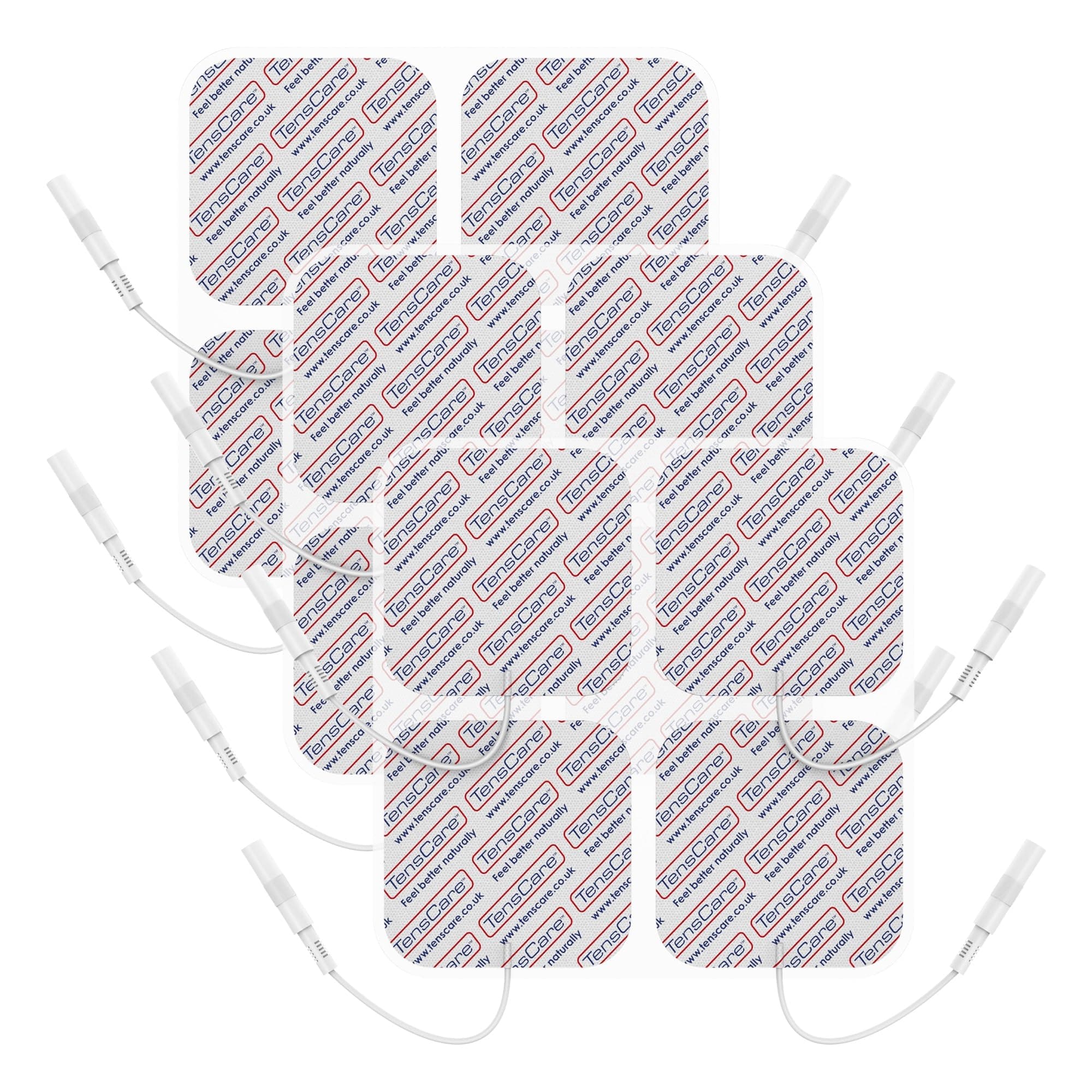 TensCare E-CM5050 Electrodos TENS EMS 50x50 mm, 3 Packs de 4 | Almohadillas autoadhesivas reutilizables para electroestimulación y alivio del dolor.
