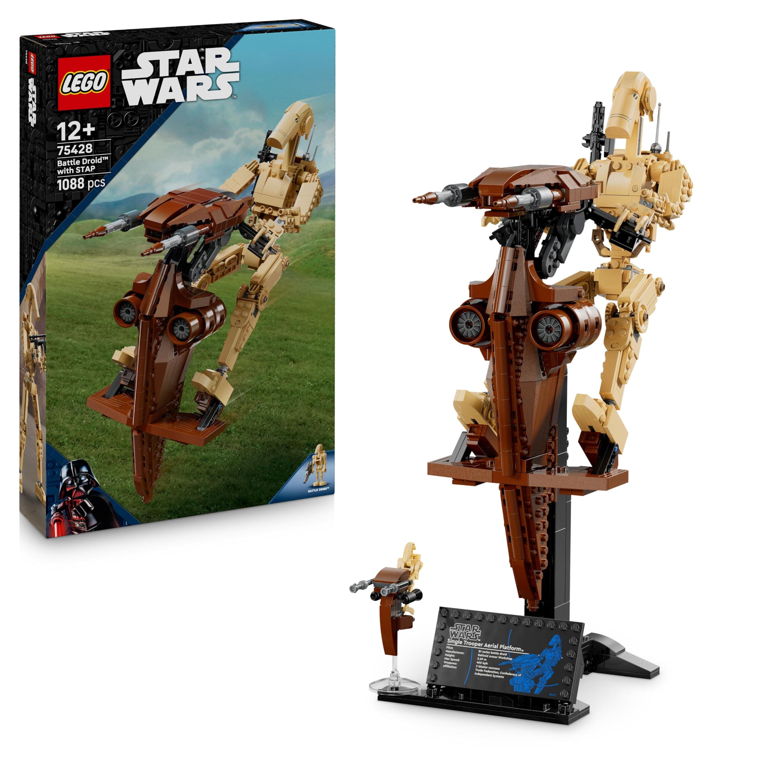 LEGO Star Wars 75428 La Menace Fantôme Droïde de Combat sur Son STAP - Jeu de Construction - Figurine de Droïde avec Speeder - Décoration - Cadeau Collector pour Garçon, Ado & Fans dès 12 Ans