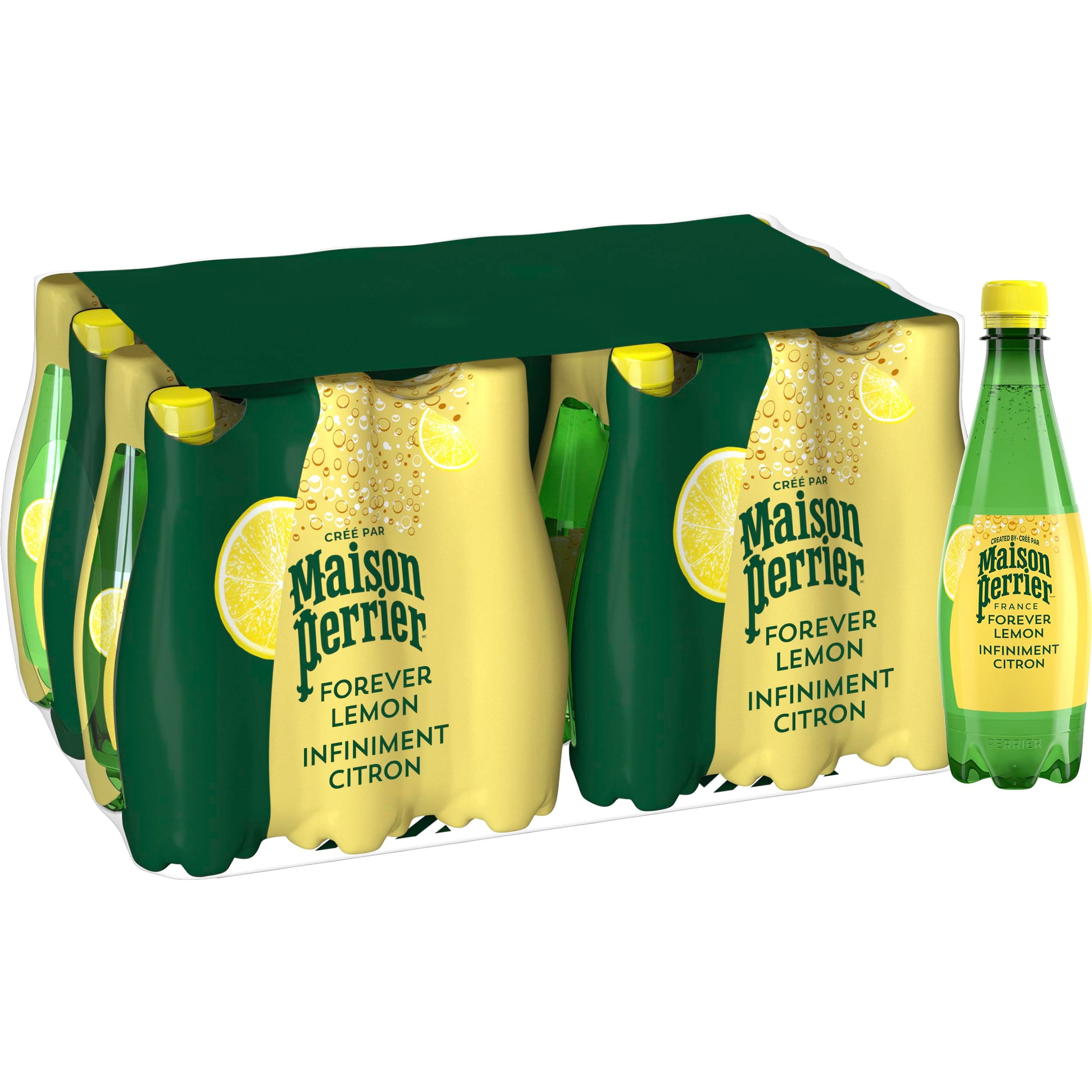 MAISON PERRIER FOREVER Agua con Gas con Sabor Limón, 4 packs 6 x 50 cl, 24 Botellas
