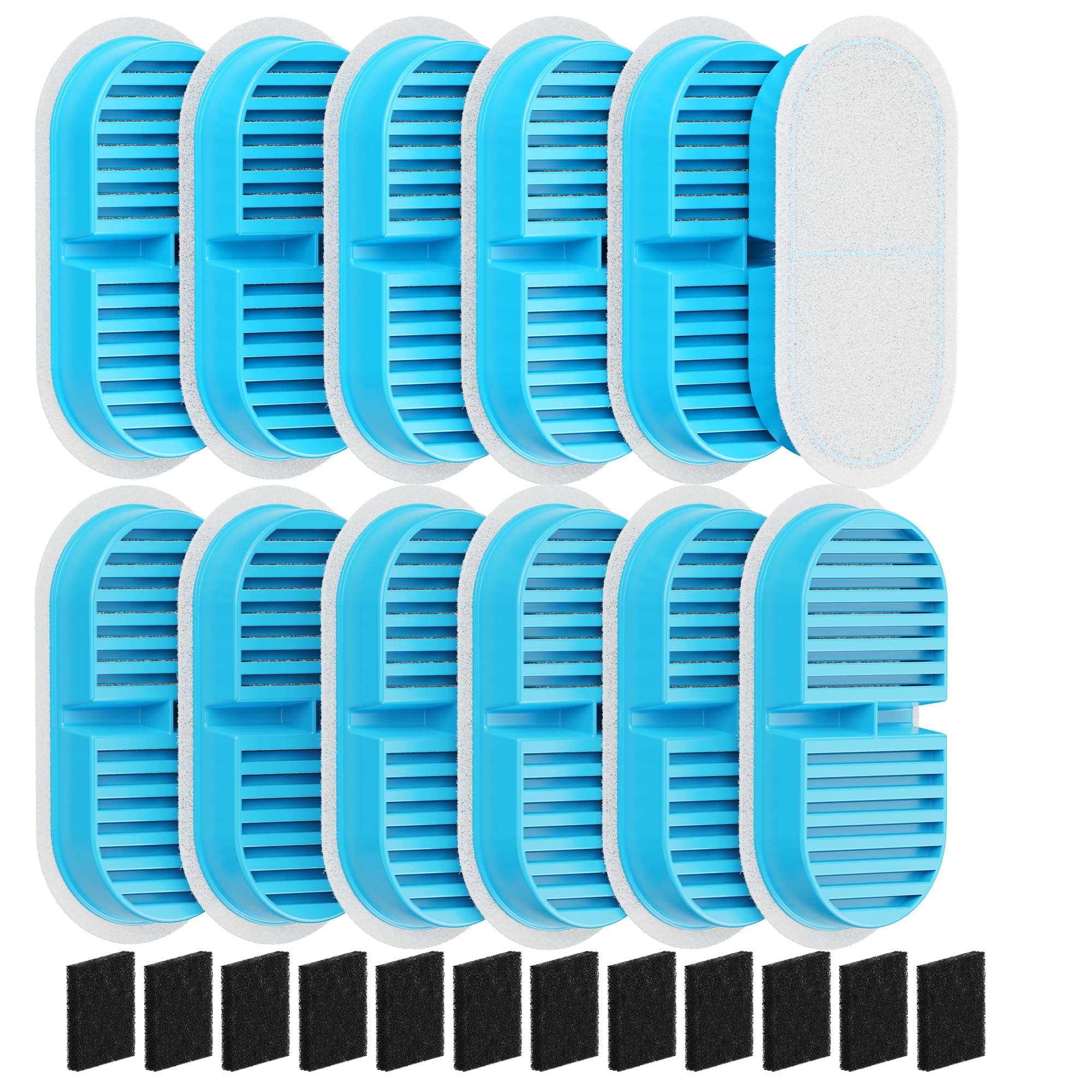TOONIOOS 24 Fontanella per Gatti Filtri: Fontana per gatti Filtri - Dispenser Acqua Gatti Filtro - Distributore Acqua Gatti Filtros - Filtri Multipli - 12 Filtros + 12 Spugnas