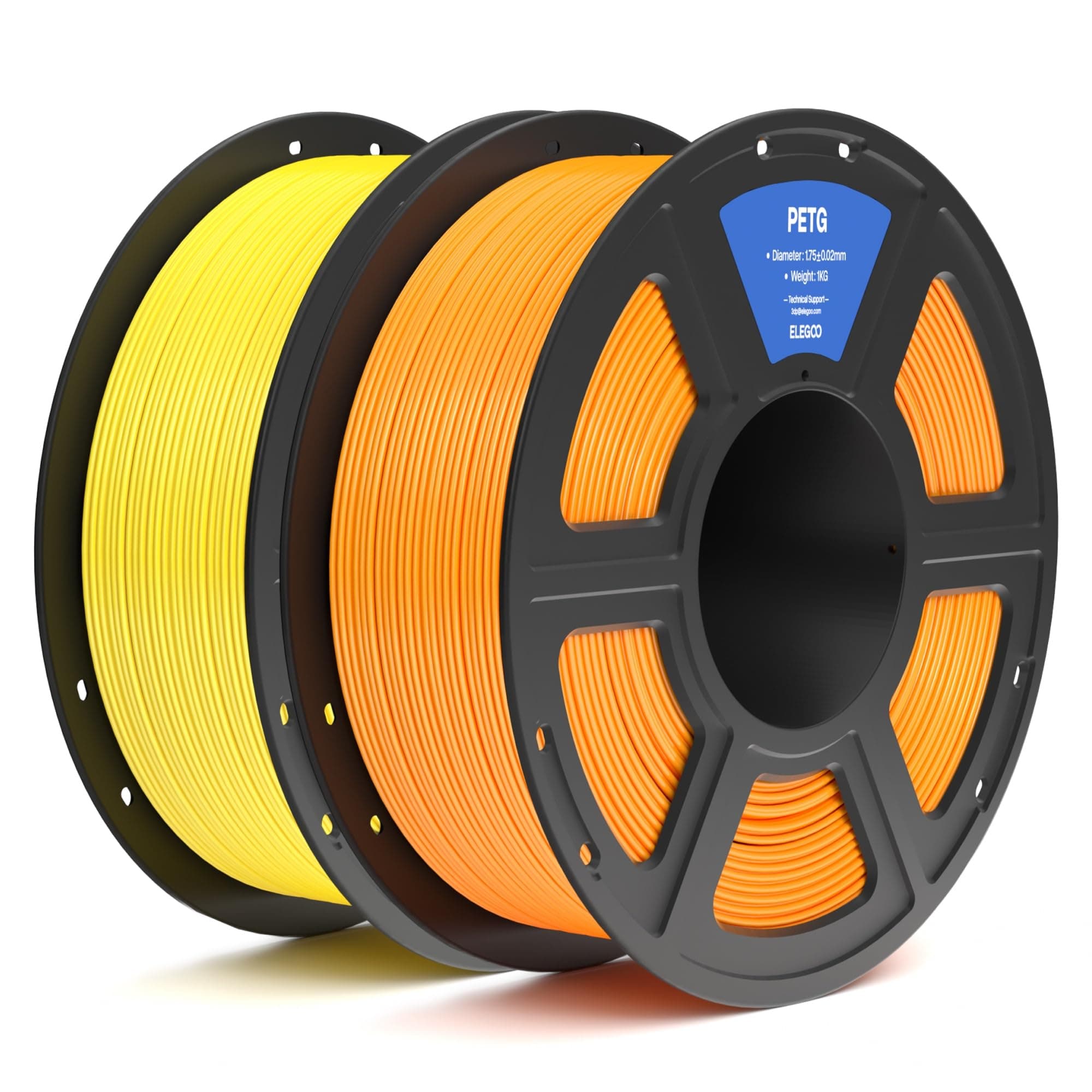 ELEGOO Filament PETG 1,75 mm Jaune/Orange 2KG, Filament 3D Précision Dimensionnelle ±0,02 mm, Bobine 1 kg (2,2 lbs) Compatible avec la Plupart des Imprimantes FDM