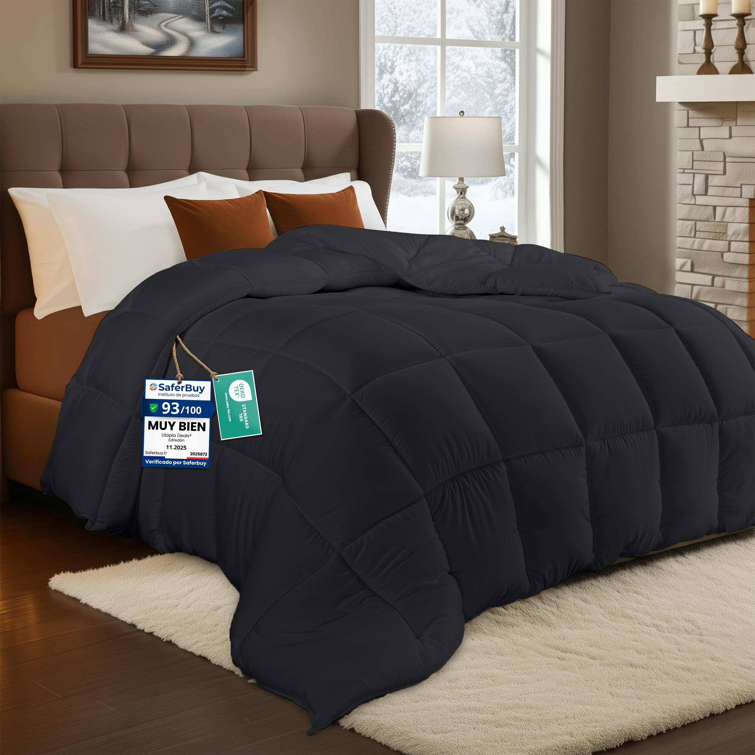 Utopia Bedding Edredón Acolchado 135X200 cm, Edredon Cama 80, Relleno Nórdico 200 gr/m² en 100% Microfibra (Gris)