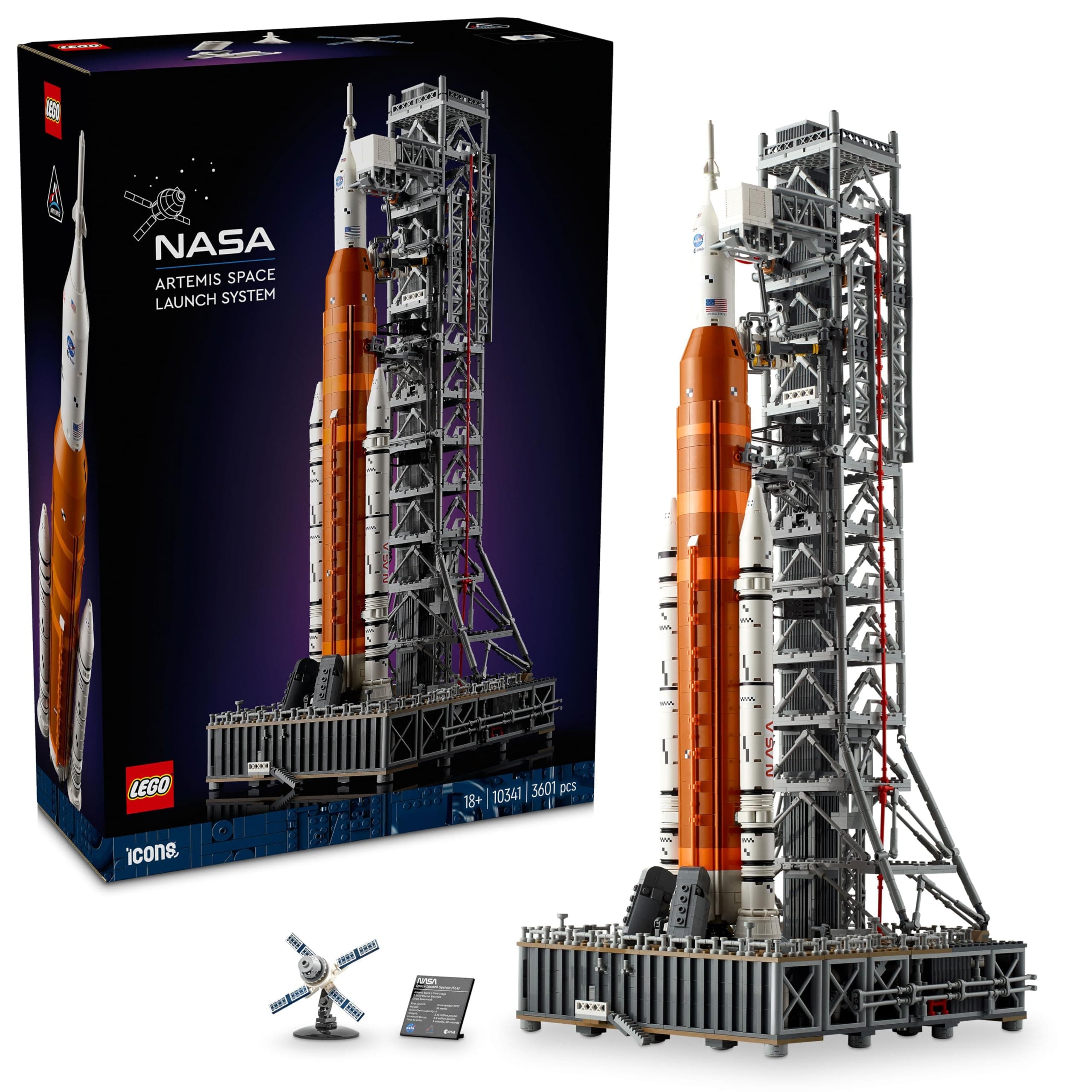 LEGO Icons Sistema di Lancio Spaziale NASA Artemis, Modellino da Costruire di Razzo con Stadi Separabili, Torre di Lancio e Modulo Orion, Idea Regalo da Collezione per Adulti a Tema Spazio 10341