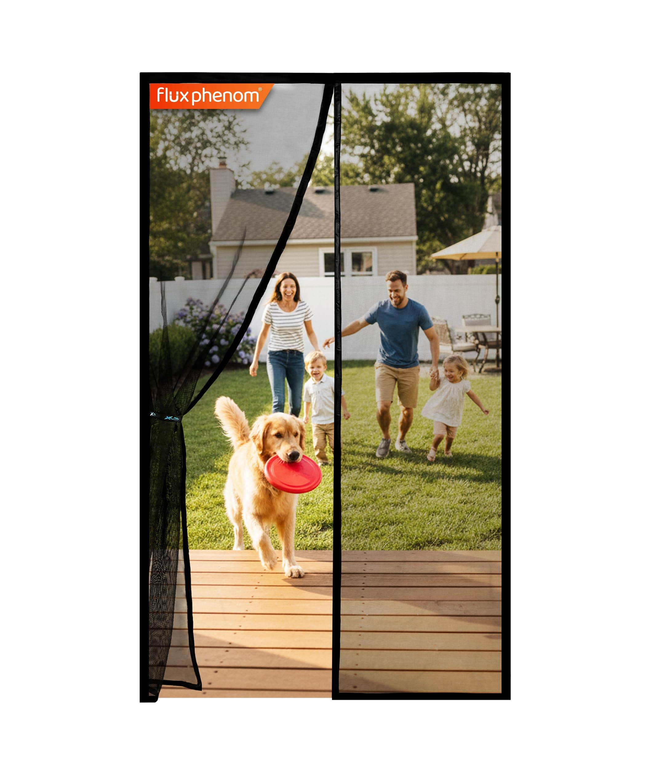 Flux Phenom Moustiquaire Fenetre Magnétique pour Porte – 140x240cm Maille Résistante, Fermeture Magnétique Mains Libres, Installation Facile sans Perçage, Anti-Insectes, Mosquito Net