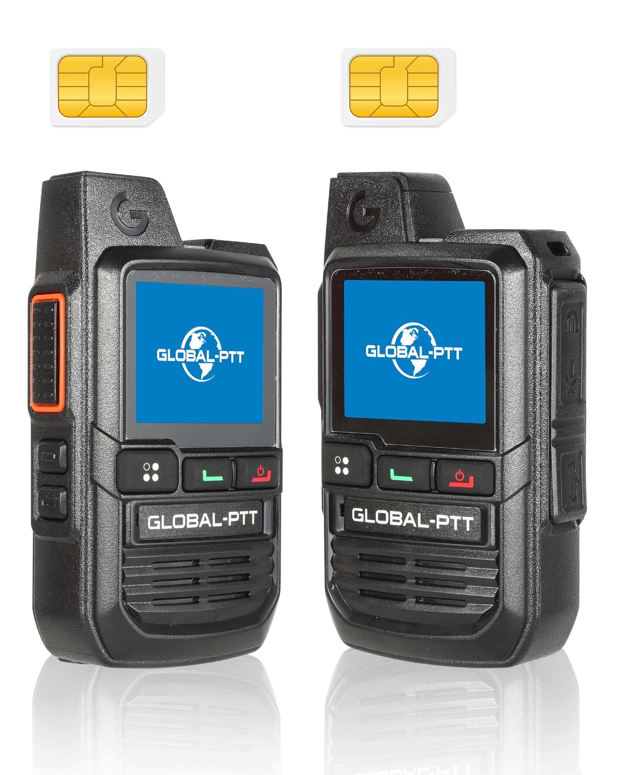Lote de 2 Radios 4G LTE con Tarjetas SIM - Walkie Talkies Profesionales de Alcance Ilimitado - Sistema Push-to-Talk por Red Móvil para Comunicación en Toda Europa (G0)