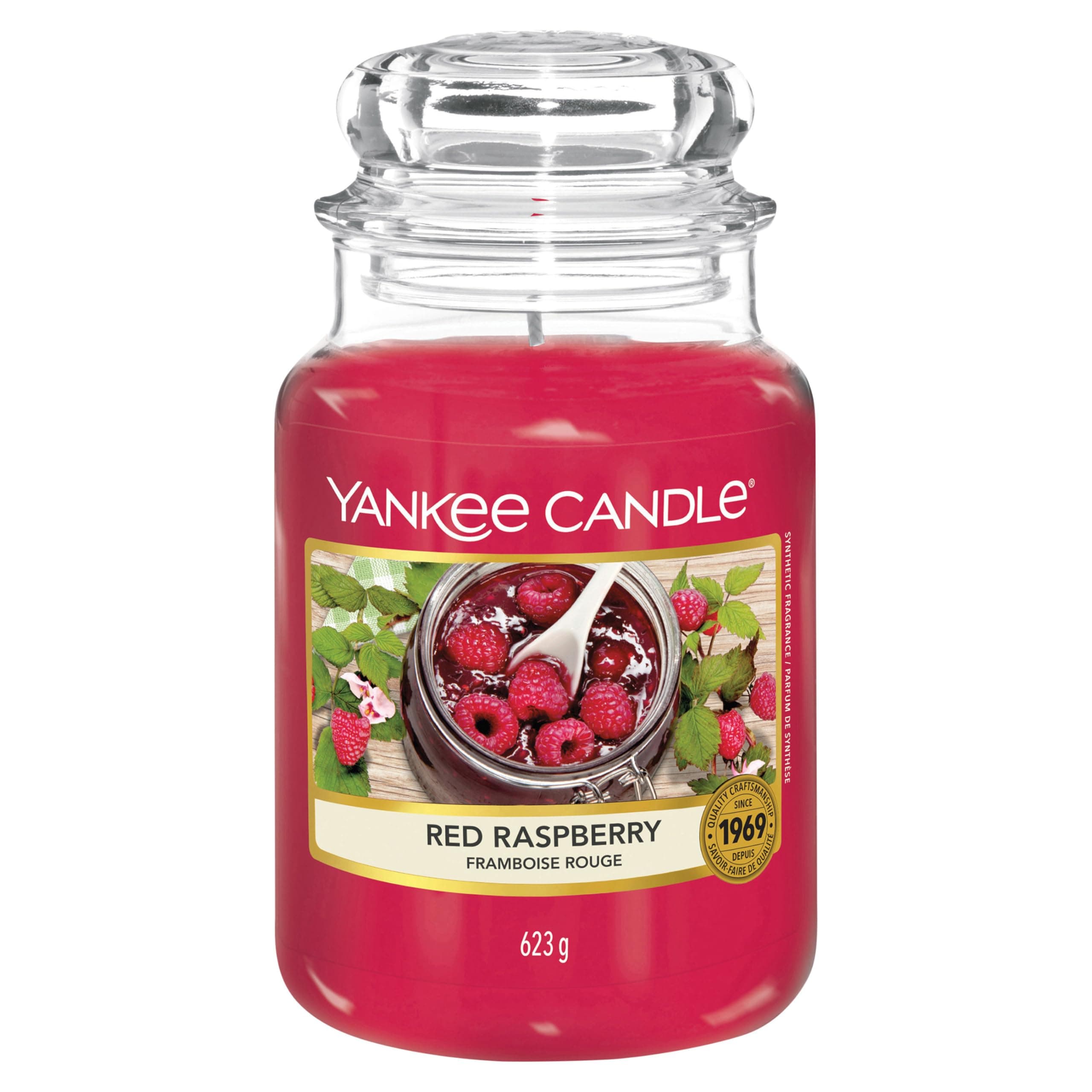 Yankee Candle Candela profumata in giara grande | Lampone rosso | Durata Fino a 150 Ore | Regali per donne