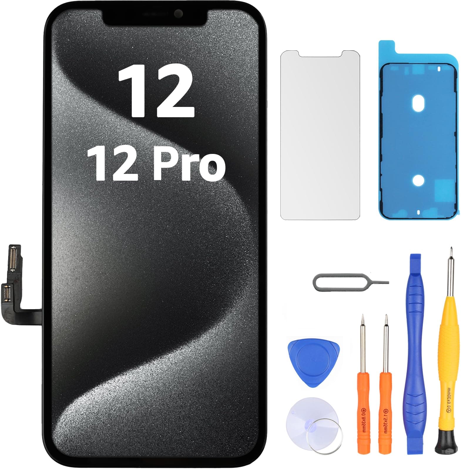 LL TRADER Écran pour iPhone 12/iPhone 12 Pro LCD 6,1" Écran de Rechange FHD Écran Tactile 3D Touch Digitizer Cadre Montage et Kits de réparation 2026