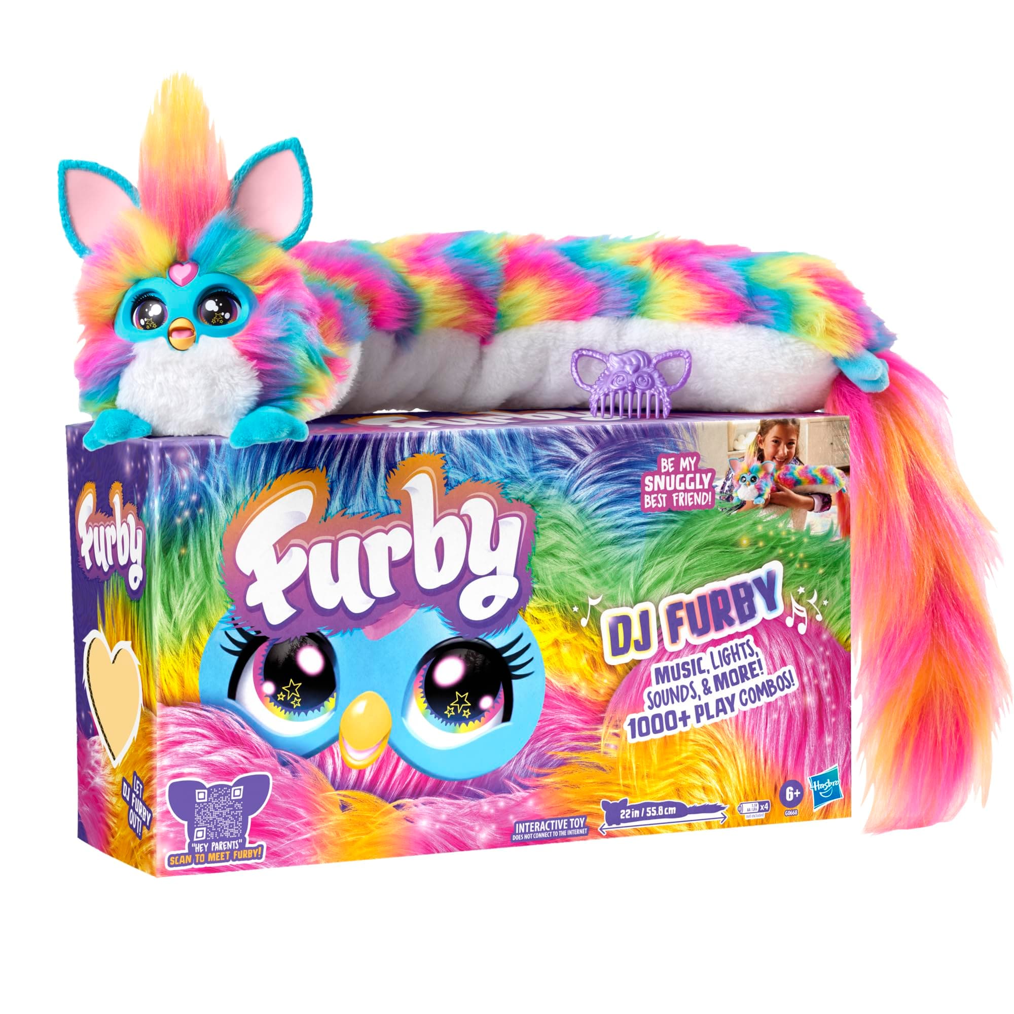 DJ Furby - Peluche Interactivo Musical con Luces y Juegos - 5 Modos, 1000+ Combinaciones - Habla francés y furbish - a Partir de 6 años - sin aplicación ni conexión a Internet - Versión Francesa