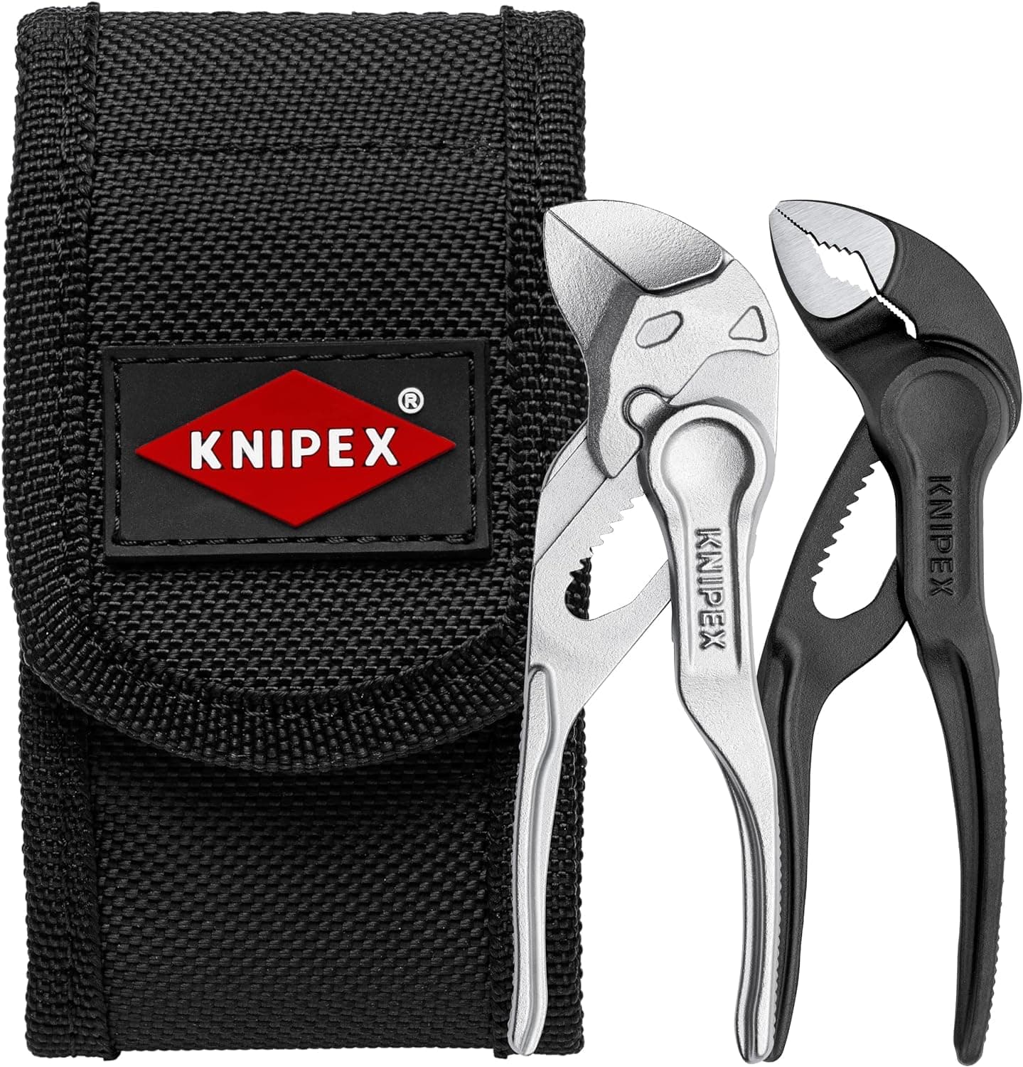 KNIPEX Juego de mini alicates XS en funda para el cinturón 1 x 87 00 100, 1 x 86 04 100 150 mm, 00 20 72 V04 XS