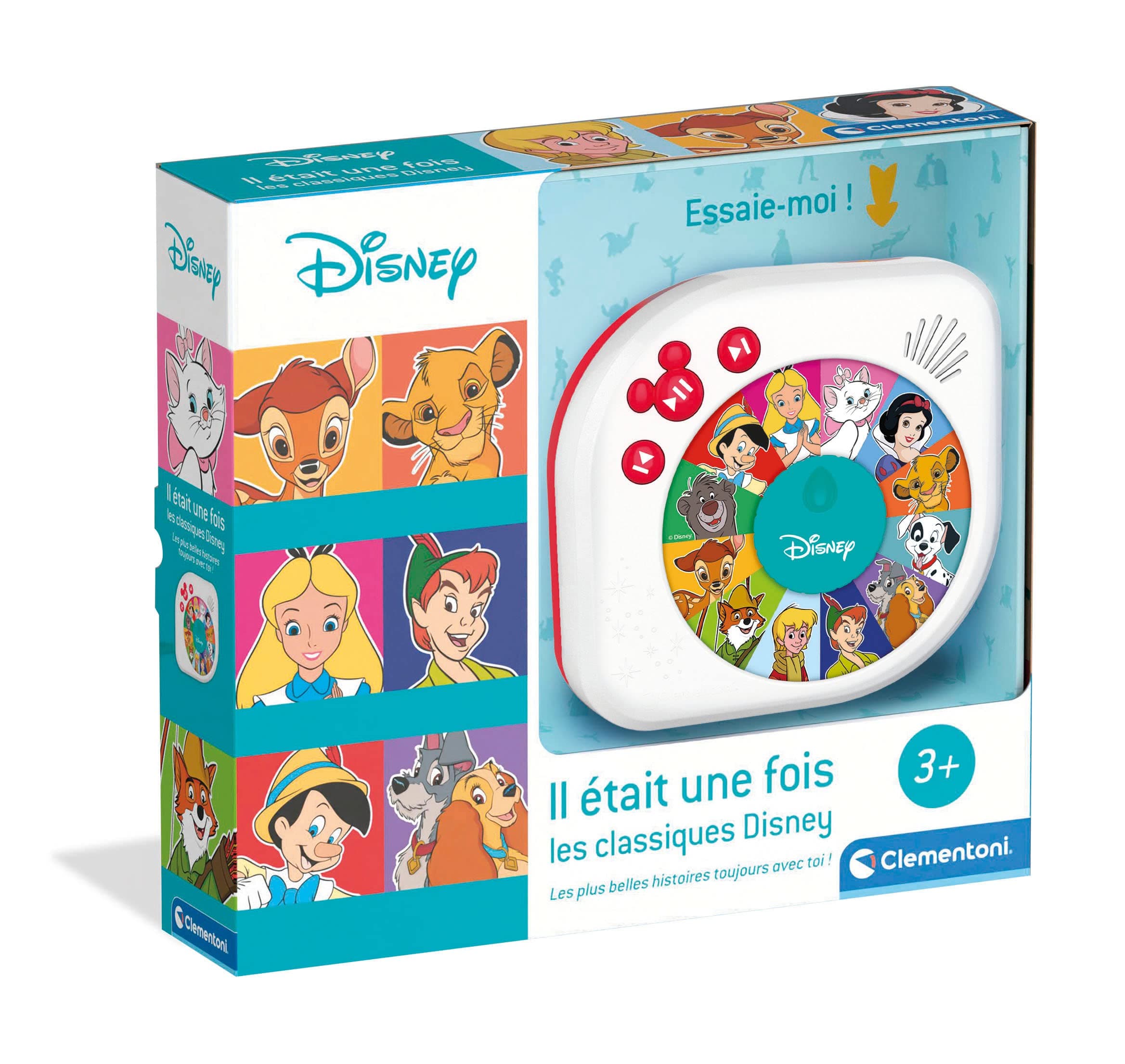 Clementoni | Il Était Une Fois – Les Classiques Disney pour Enfants 3 Ans+ | Conteur Audio avec 12 Histoires Narrées Disney | Jouet Éducatif avec Haut-Parleur Intégré | Écoute Autonome Enfant