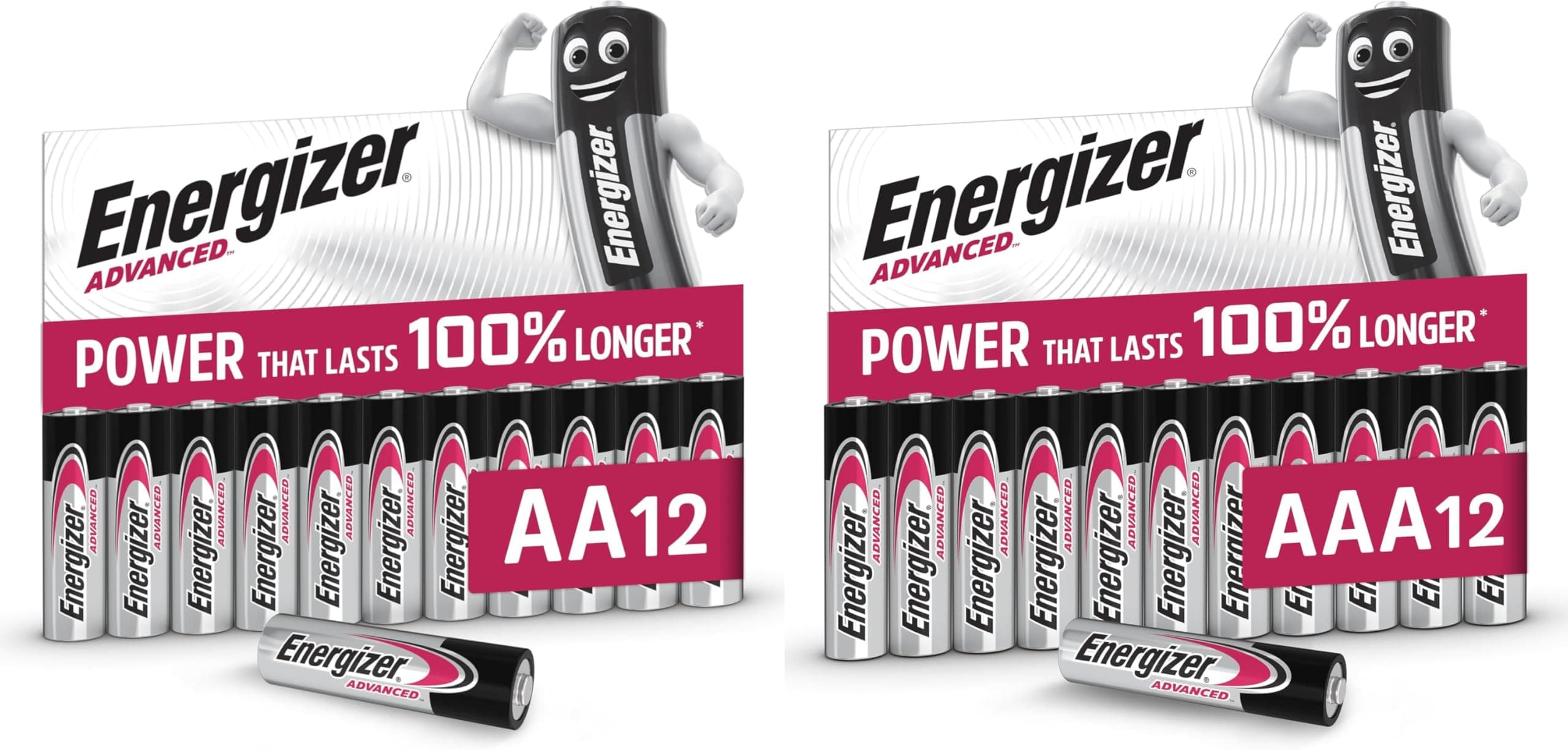 Energizer Advanced AA und AAA Batterien Kombipackung (24 Stück) -1,5V Alkali Batterien -Leistungsstark und Langlebig -Made in EU-100% plastikfreie Verpackung -10 Jahre lagerfähig [Exklusiv bei Amazon]