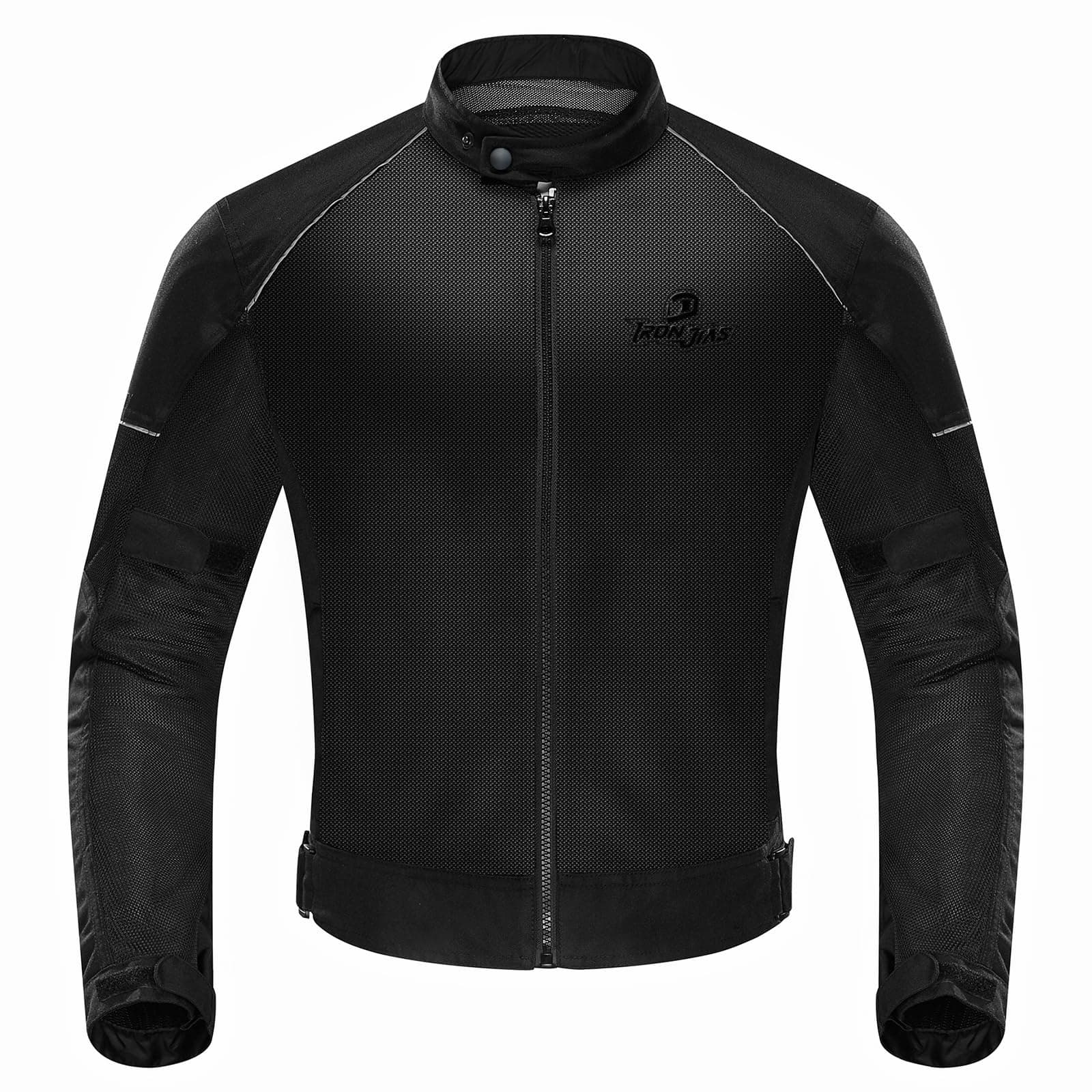 IRON JIA'S Giacca da moto Uomo Protezioni da moto certificate rimovibili Estate Equitazione Mesh Traspirante Confortevole Uomo Giacca Biker Nero