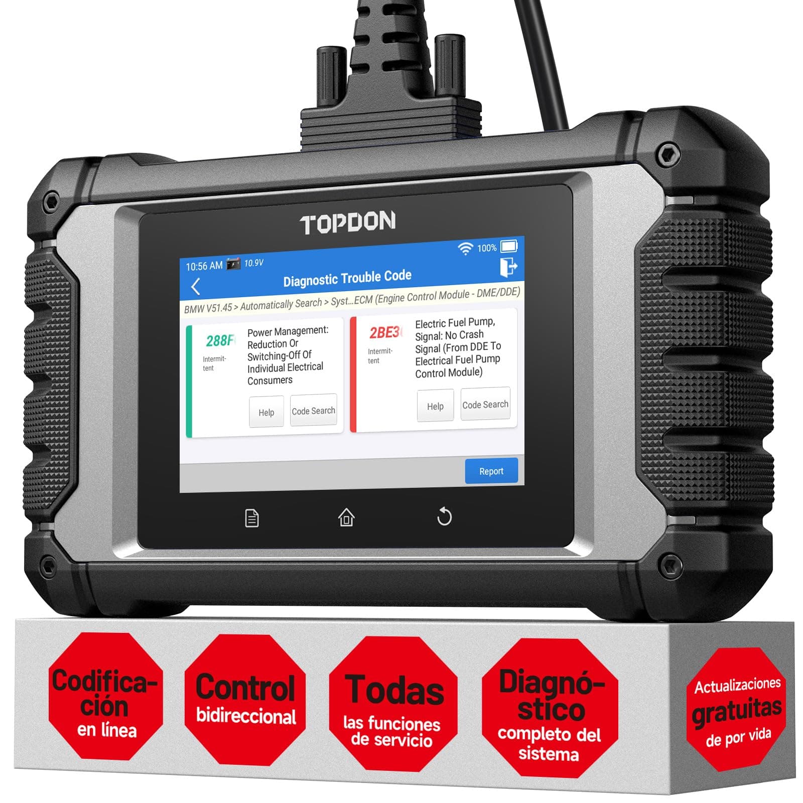 TOPDON ArtiDiag EU-E Diagnosis Coche para Mercedes-Benz, BMW, V.A.G., Obd2 Diagnosis Codificación de ECU, Control Bidireccional, Todas Las Funciones de Servicio