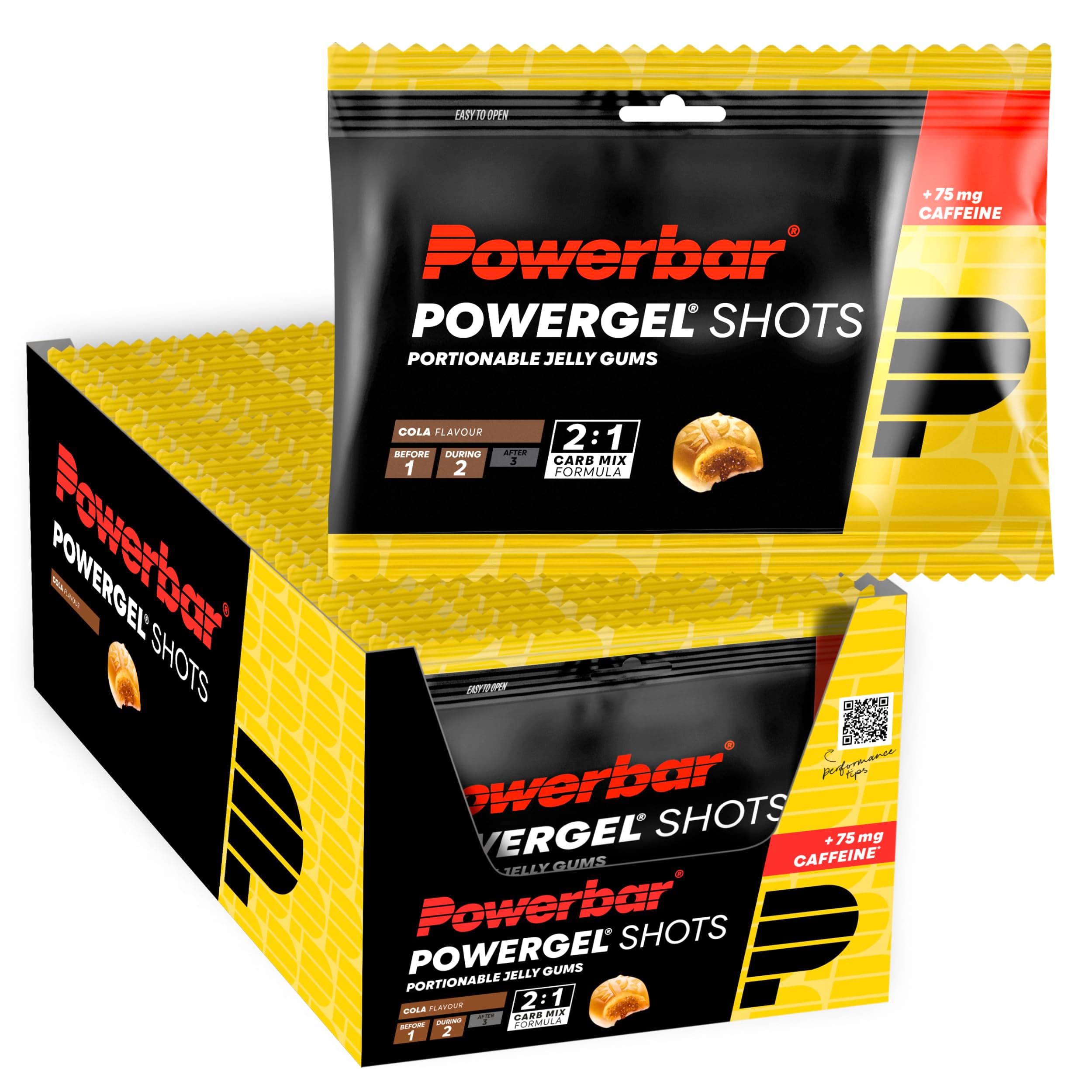 Powerbar - PowerGel Shots - Cola - 24x60g - High Carb Energie Gummis - 75mg Koffein