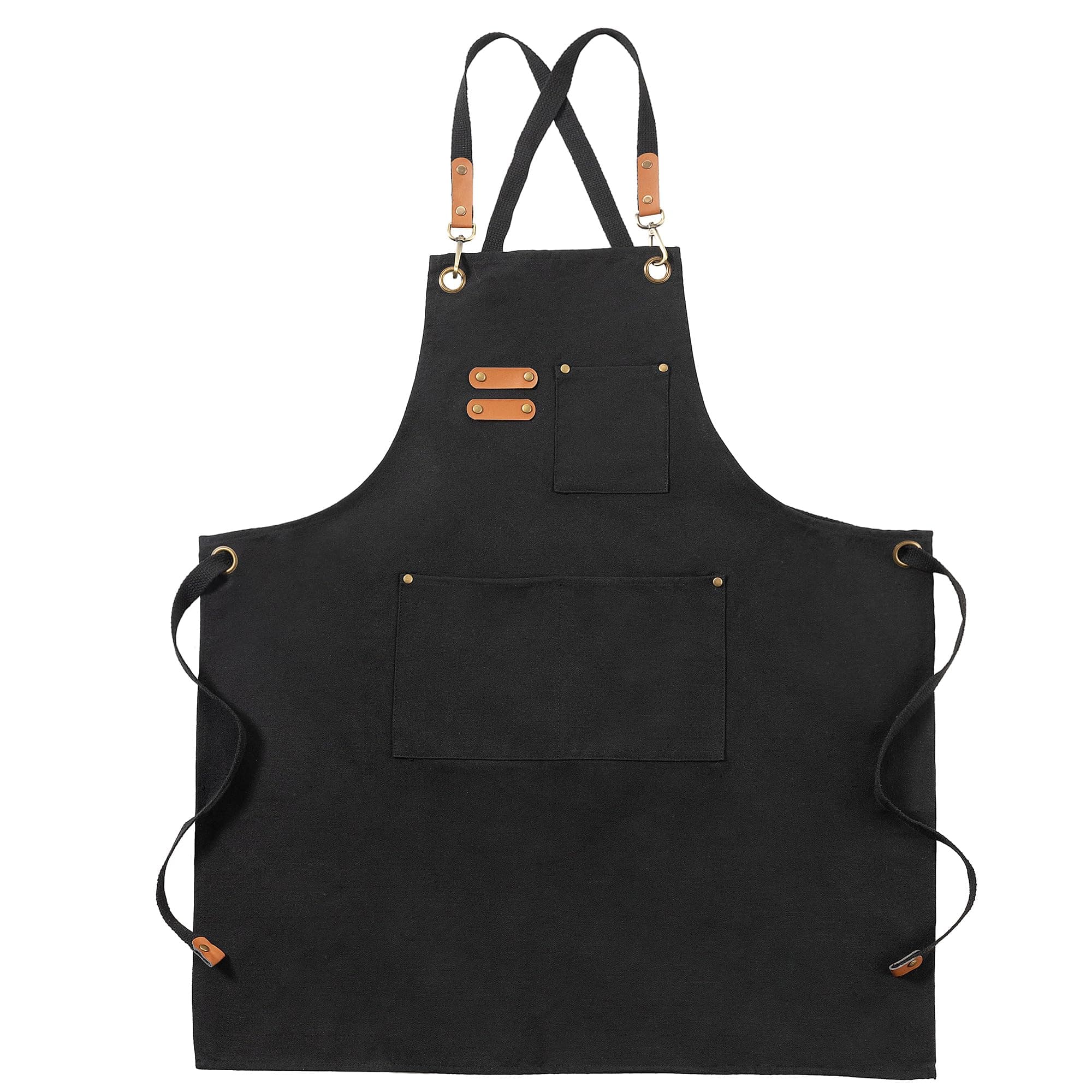 FunChaos Delantal de Lona Ajustable para Hombres y Mujeres - Chef Delantal Con 3 Bolsillos para Cocina, Artista y Pintura