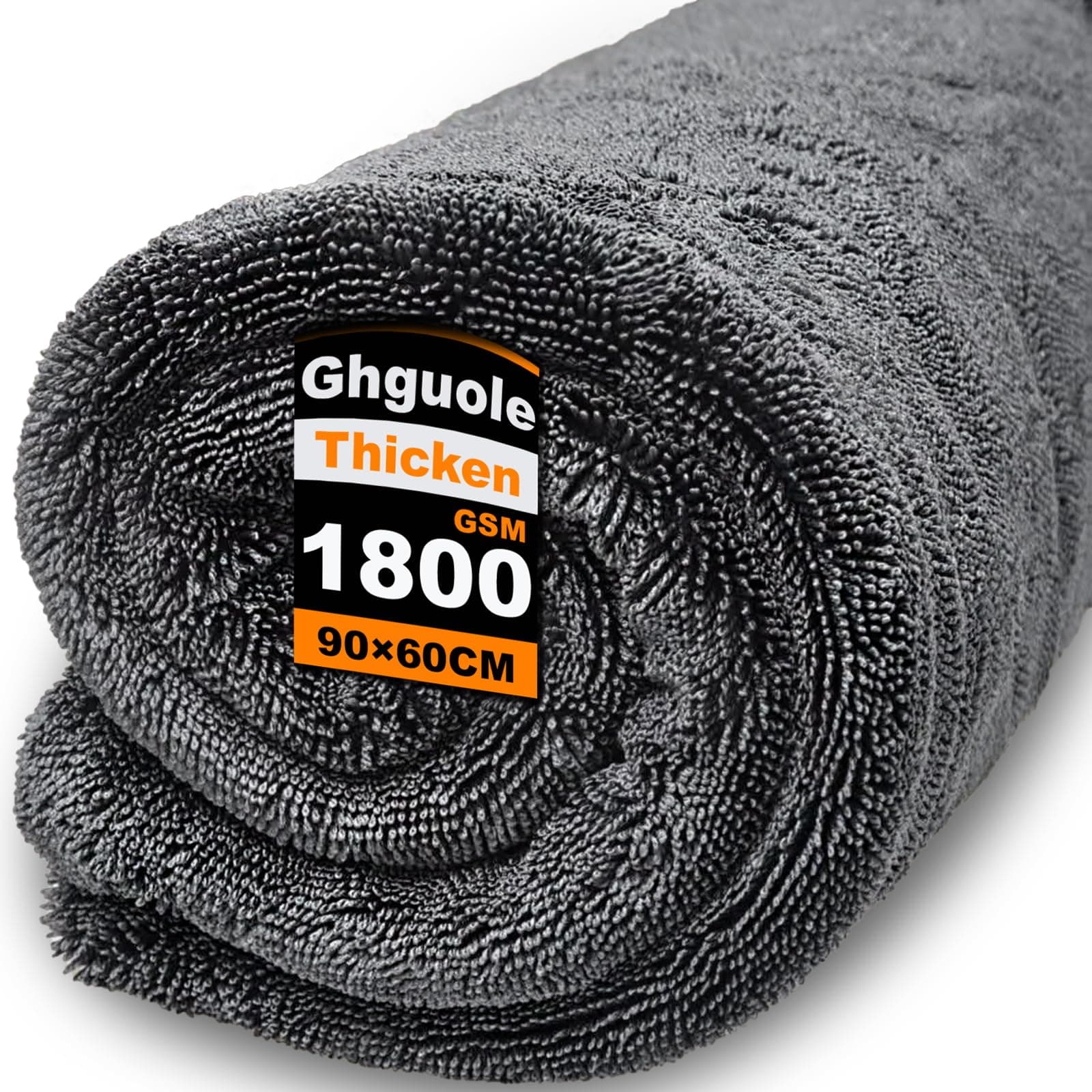 Ghguole Toalla Secado Coche Grande,90 X 60 CM-1800GSM Toalla Microfibra Coche Super Absorbente,Paño Microfibra Coche Doble Cara,Secado y Detalles Rápidos y Sin Rayas para Cuidado Exterior Automóvil