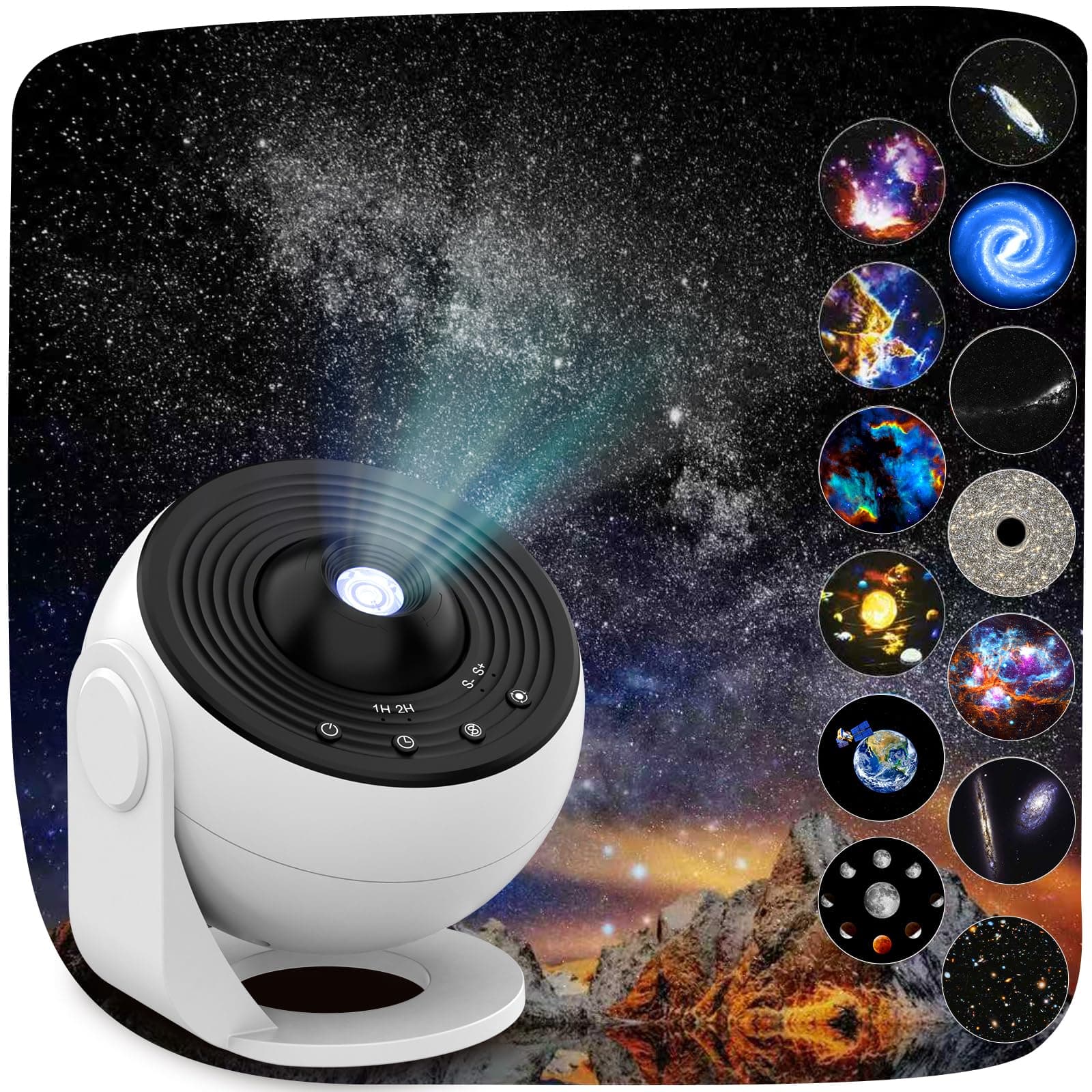 YunLone Proiettore Stella Soffitto13-in-1 Galassia Planetario con Timer, Proiettore Sistema Solare Skylight via lattea Lampada Luci Notturne con Nebulosa Luna Pianeti 13pcs Film