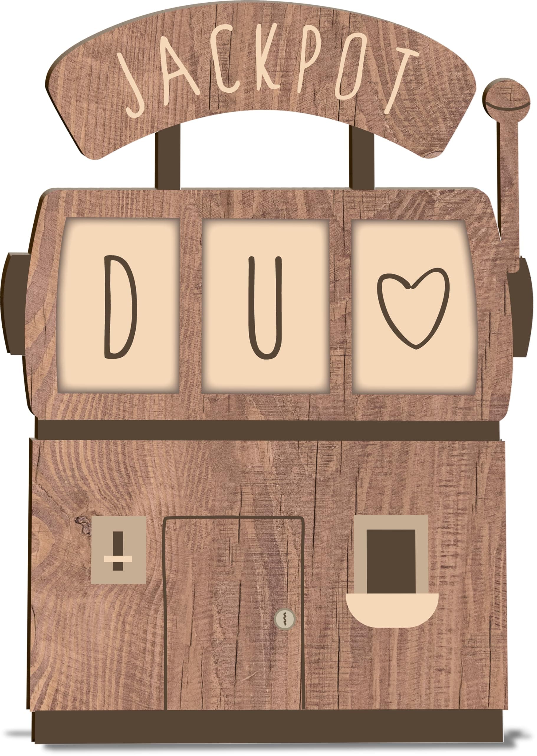 Postkarte Liebe und Freundschaft Holzkarte - Liebeskarte Jackpot Geburtstagskarte mit Umschlag | Liebes-Karte, ich knacke den Jackpot mit Dir Karte, Jackpot Jahrestagskarte, Jackpot Liebe