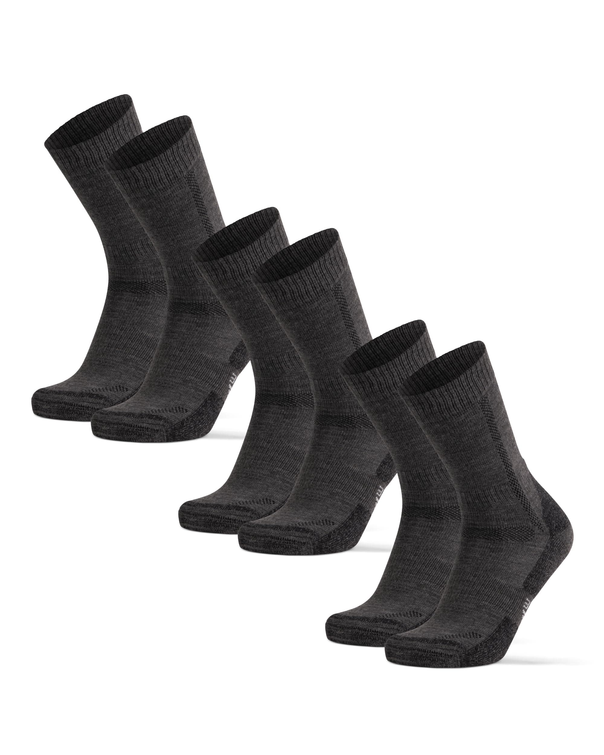 DANISH ENDURANCE Calcetines de Senderismo Unisex, Calcetines de Lana Merino con Acolchado Antiampollas para Invierno, para Hombre y Mujer, 3 o 5 Pack
