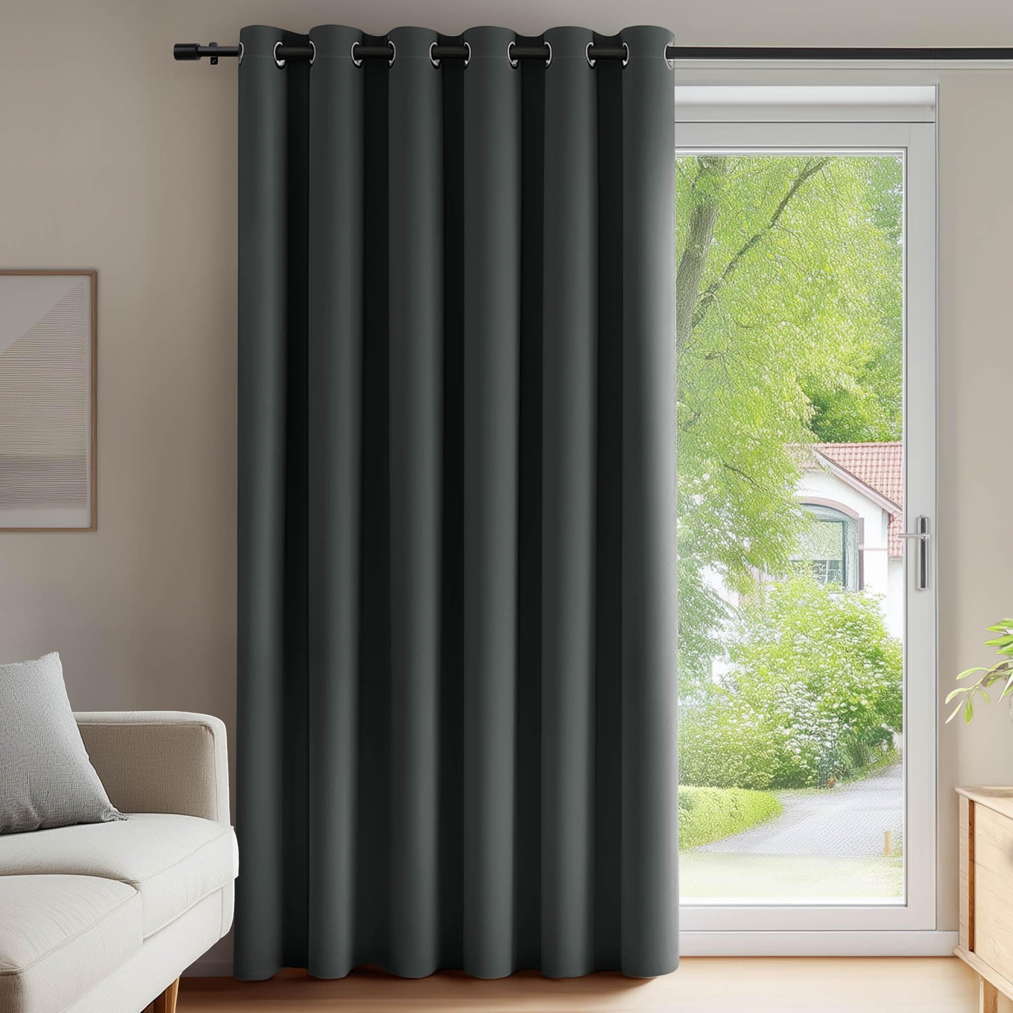 Deconovo Rideaux Occultant Thermique Anti Froid Isolant Rideaux Gris Foncé 200x270cm Rideau Salon Chambre Garcon