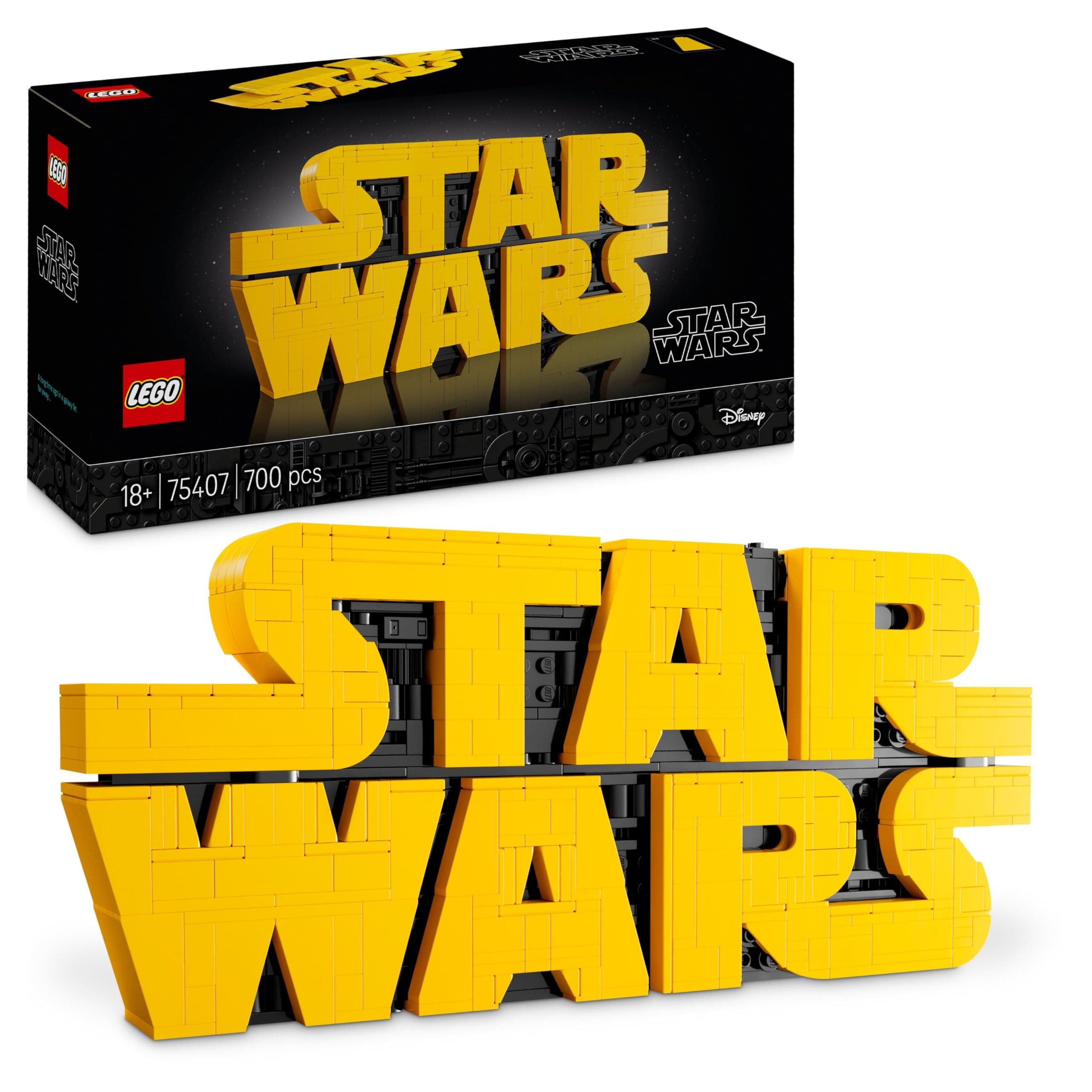LEGO Star Wars 75407 Logotipo de Star Wars para Construir - Maqueta 3D de Colección para Adultos - Decoración para Hogar y Oficina - Regalo para Hombres, Mujeres, Adolescentes y Fans