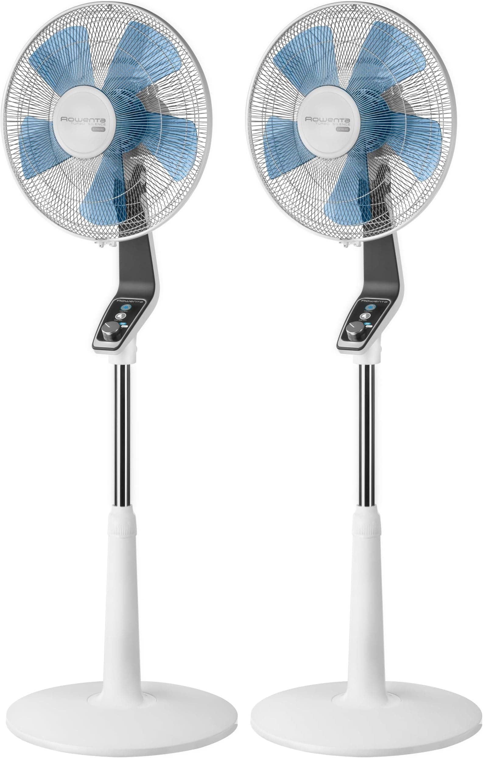 Rowenta Turbo Silence Ventilateur pied 40 cm, Puissant, Flux d’air 72 m3/min, 45 dB(A), Oscillation automatique, Orientation réglable, Grille ultra-sécurisée VU5640F2 (Lot de 2)