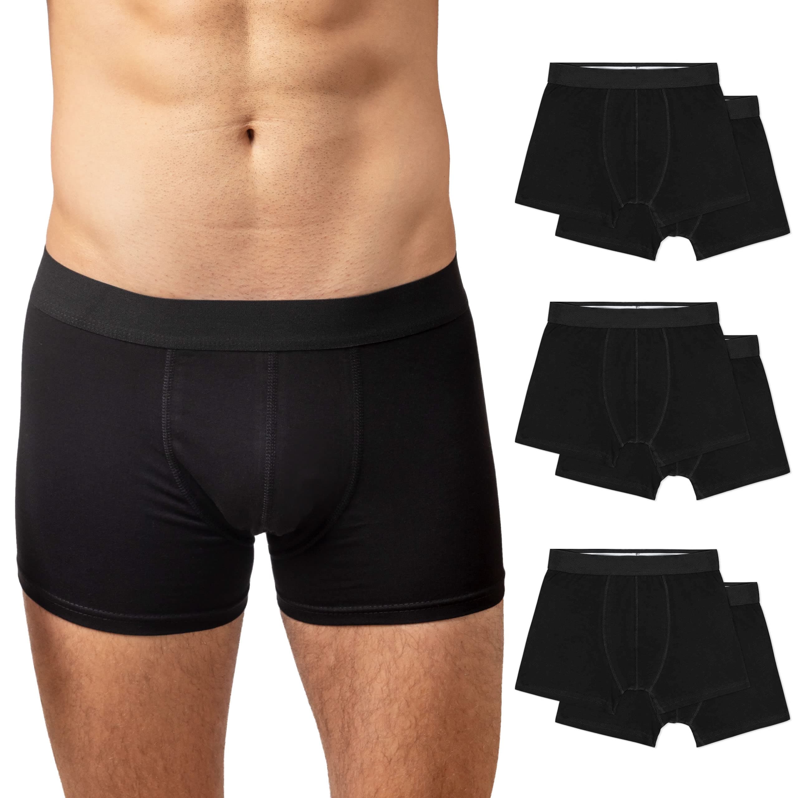 Snocks Herren Boxershorts Ohne Logo - Bio-Baumwolle 6er Pack - Atmungsaktiv Komfortbund - Unterhosen für Alltag und Sport - S-3XL