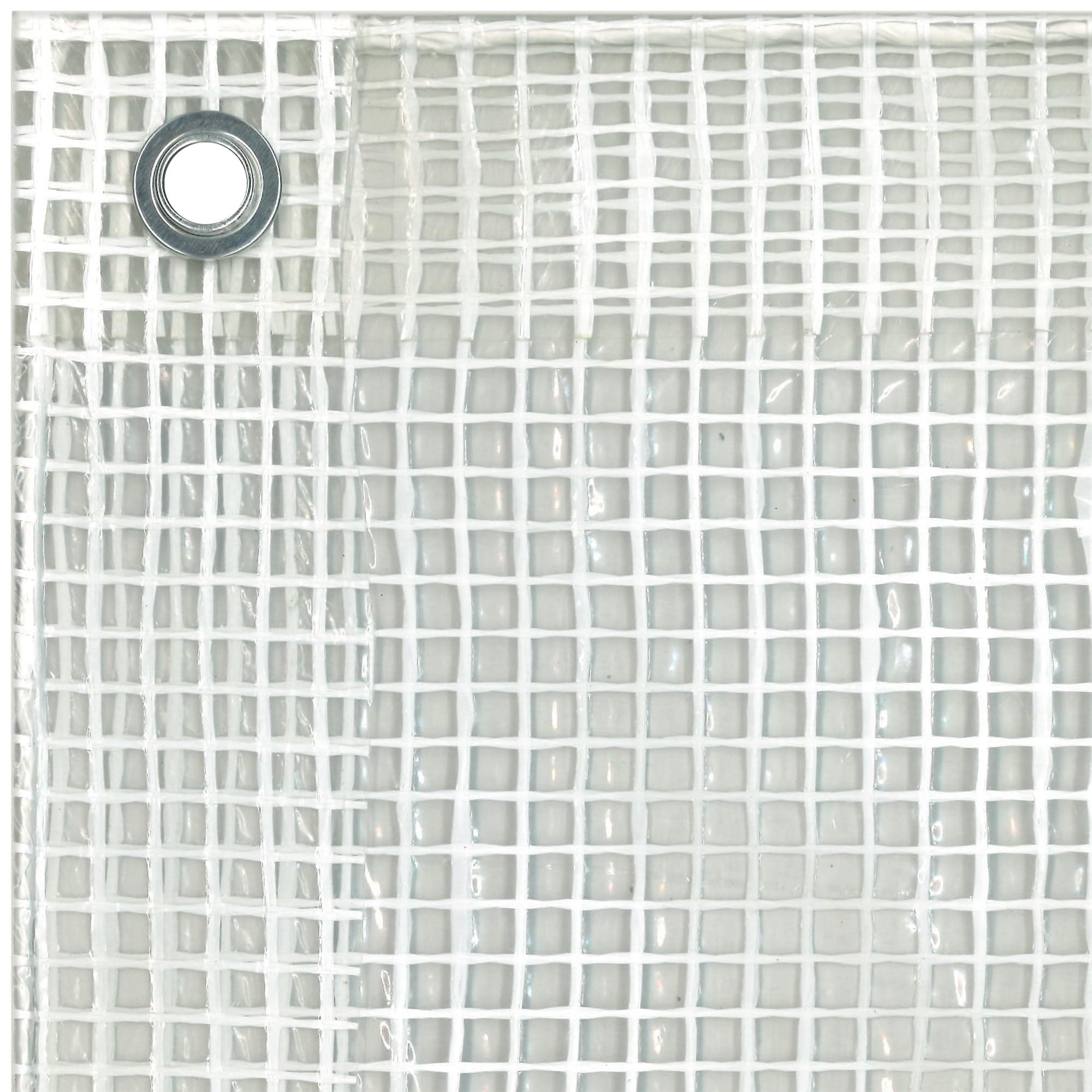 TENAX Cover All Bâche à Oeillets 4,00x6 m Transparente et Grillagée-Blanche, 150 g/m², Bâche de Protection pour Bois, Mobilier de Jardin, Voitures, Piscines, Bâche Imperméable et Indéchirable