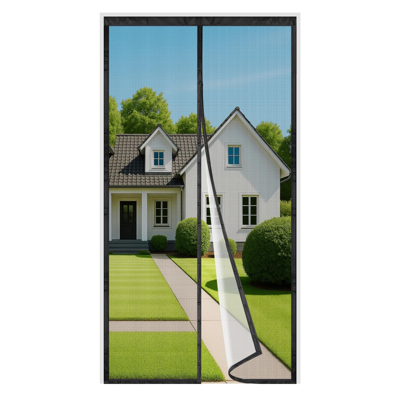 4UMOR Mosquitera Puerta Magnética 85x210cm Ensanchado Cinta de 3,8cm Sin Taladrar Cortina Mosquitera Exterior Cierre Automático para Balcón, Cocina, Dormitorio, Correderas, Garaje o Patio