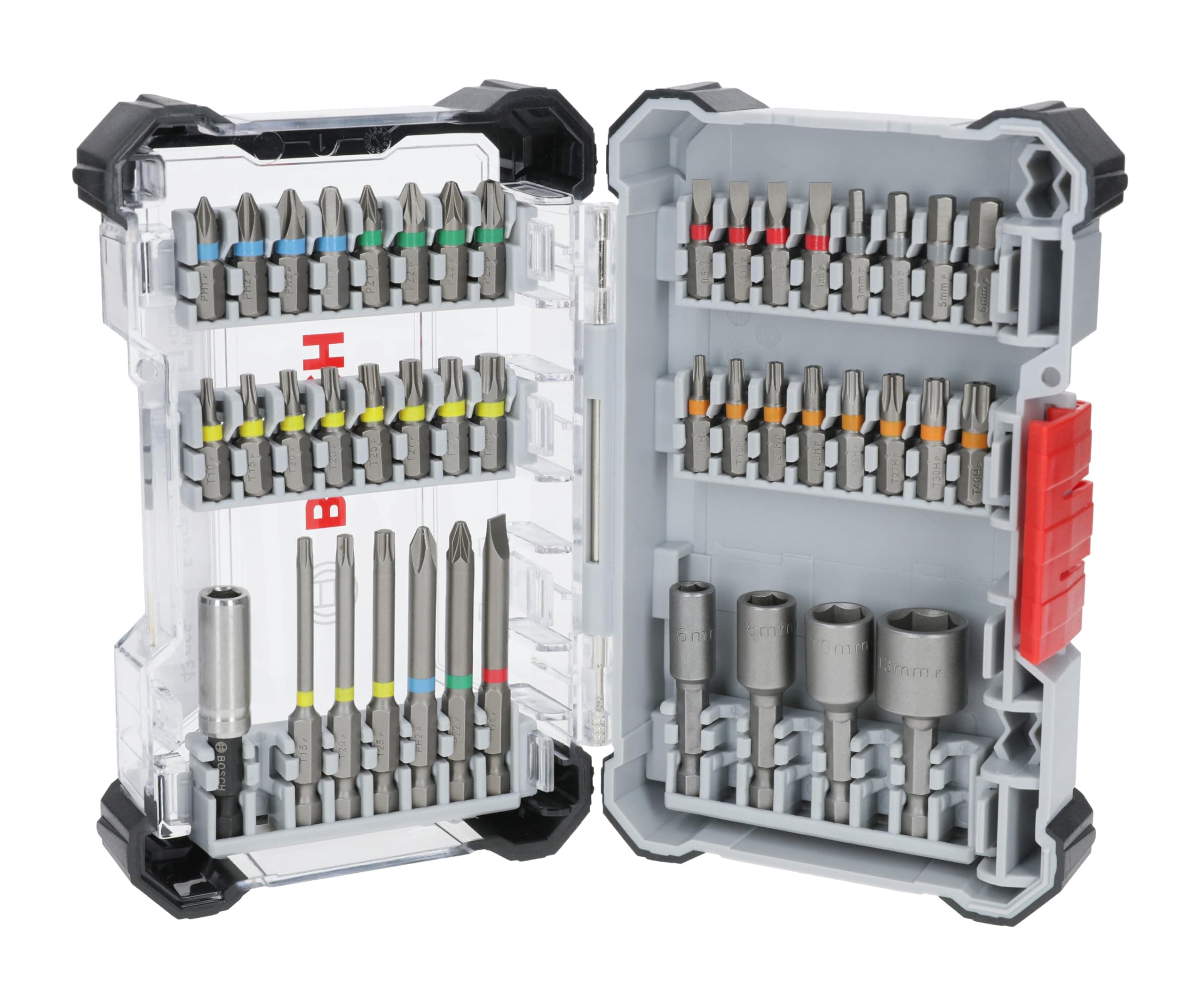 Bosch 43x Extra Hard Schrauberbit-Set, 43‑tlg. (197 x 110,5 mm, Professional Zubehör Schraubendreher, Bohrschrauber)