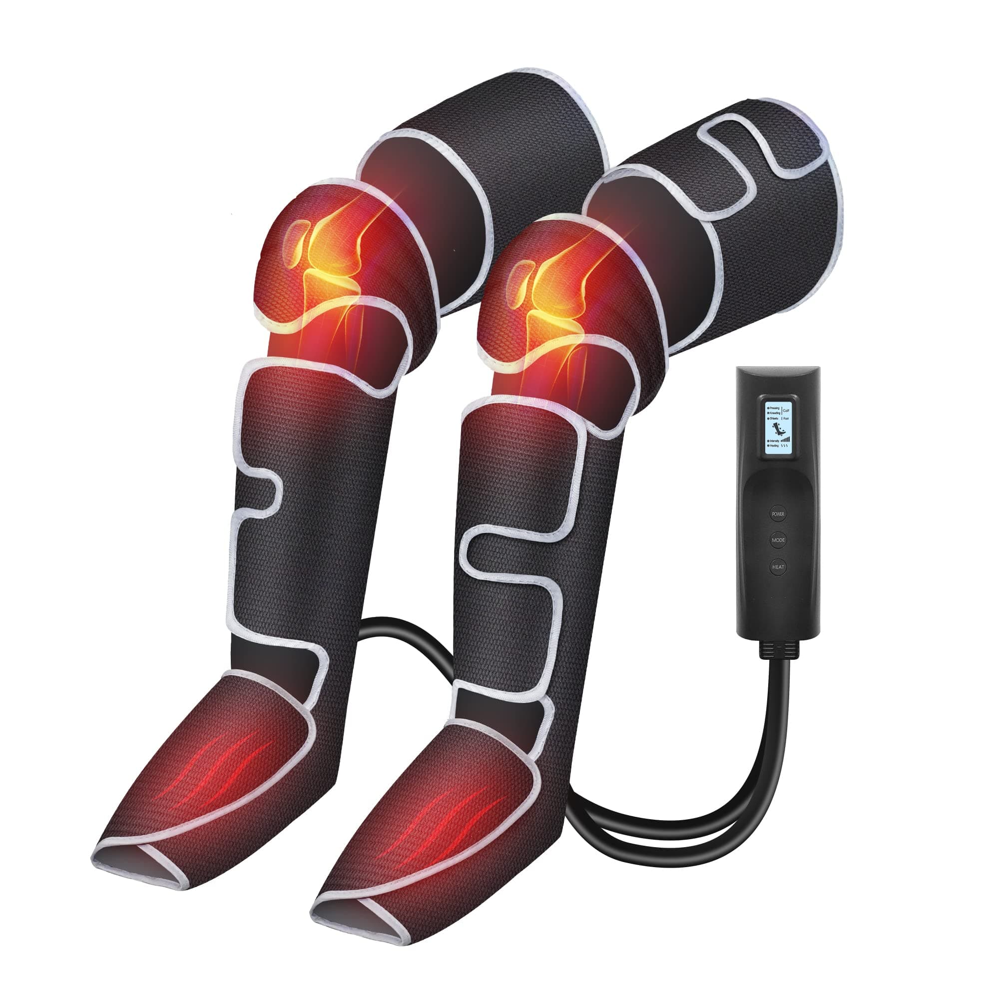 COMFIER Masajeador de Piernas Compresión para masaje y relajación muscular, masajeador de pies y piernas con calor, ideal para pantorrillas, muslos y pies, regalos para Mujer/hombres