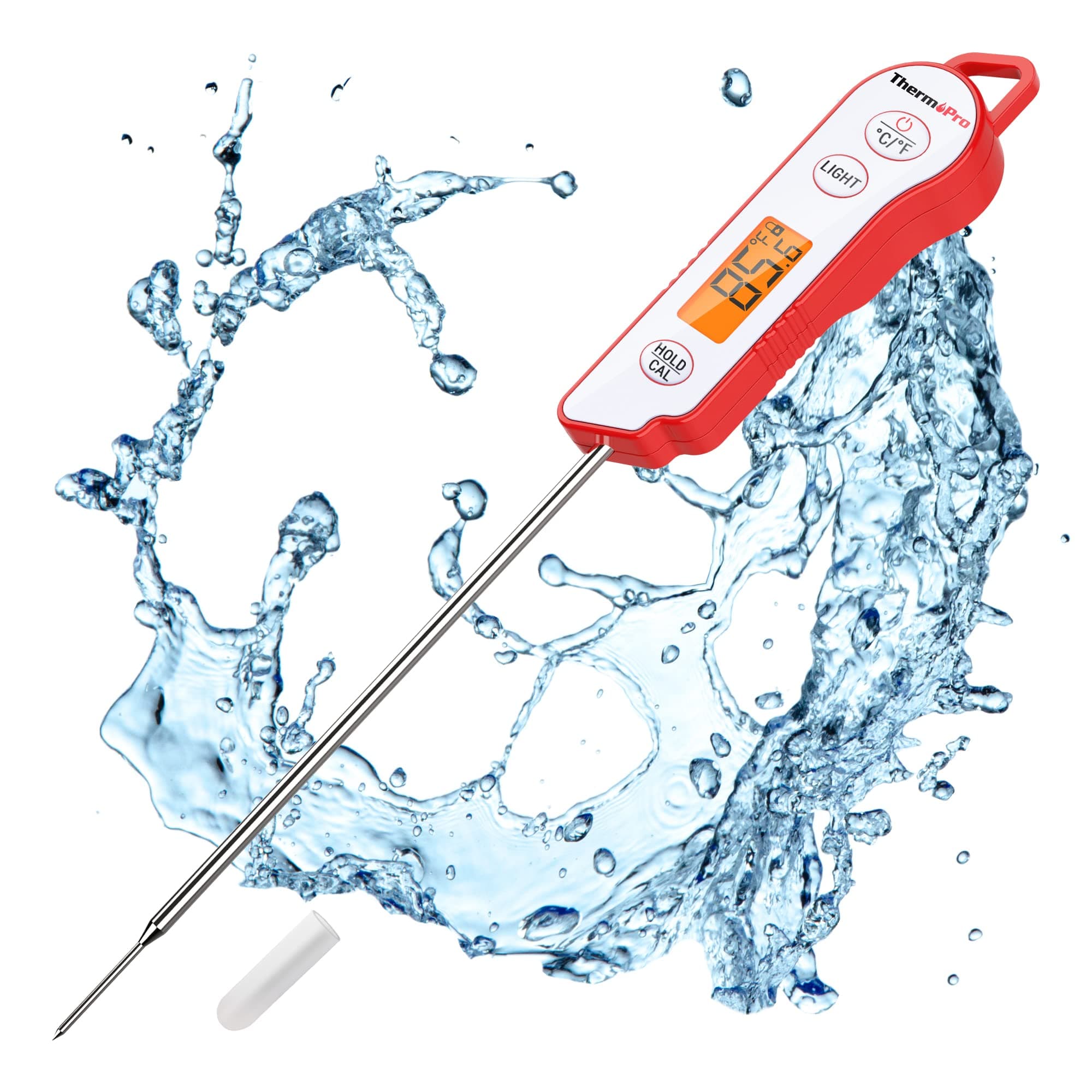 TempPro IPX6 Impermeabile Digitale Termometro da Cucina con Sonda Lunga | con Calibrazione a Lettura Istantanea Professionale termometro per Alimenti Liquidi Latte Carne Precedentemente ThermoPro