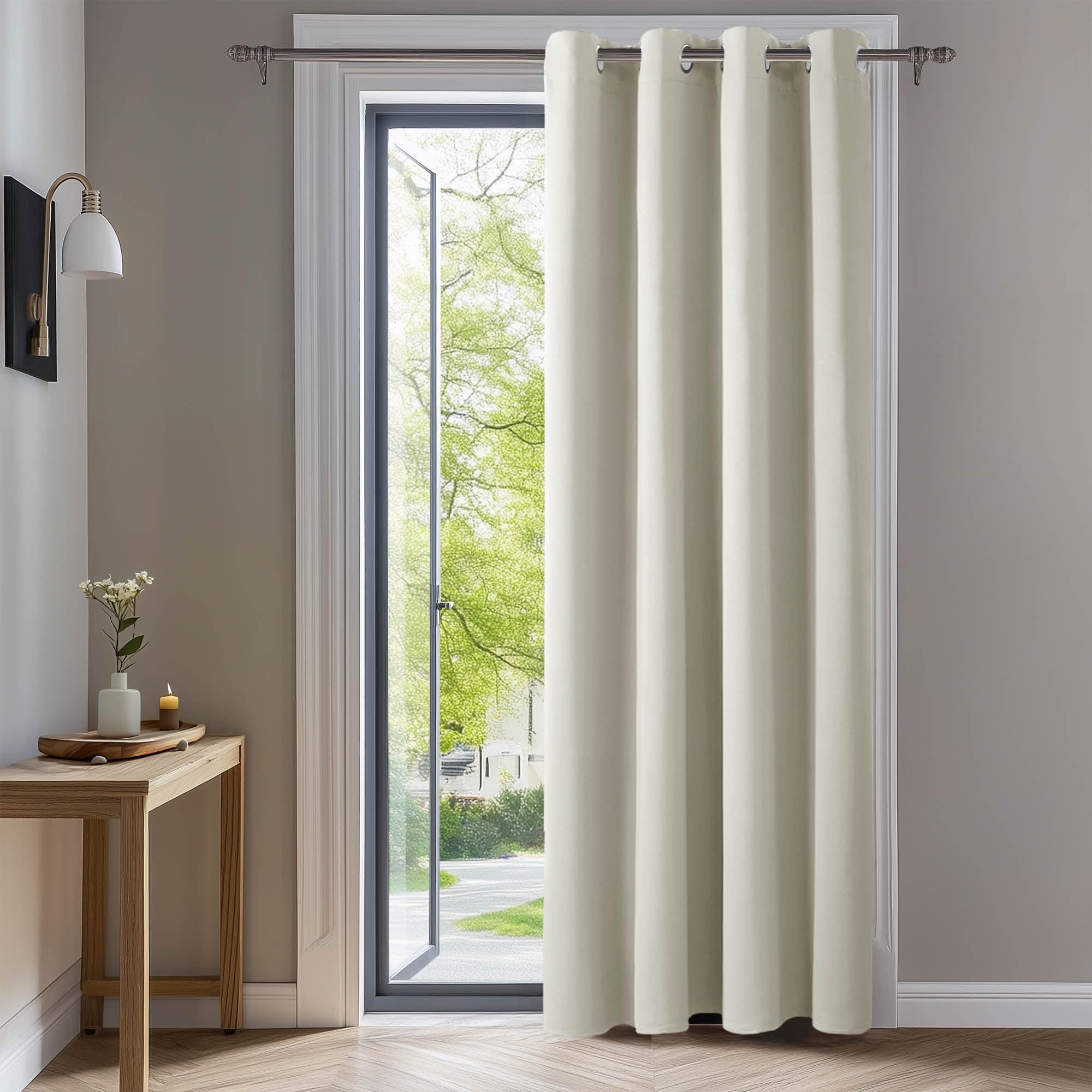Deconovo Rideaux Occultants Isolant Thermique Anti Froid, 140X300 CM (Largeur X Hauteur), Rideaux pour Chambre Gar?on, Design Moderne à Oeillets,Beige Clair