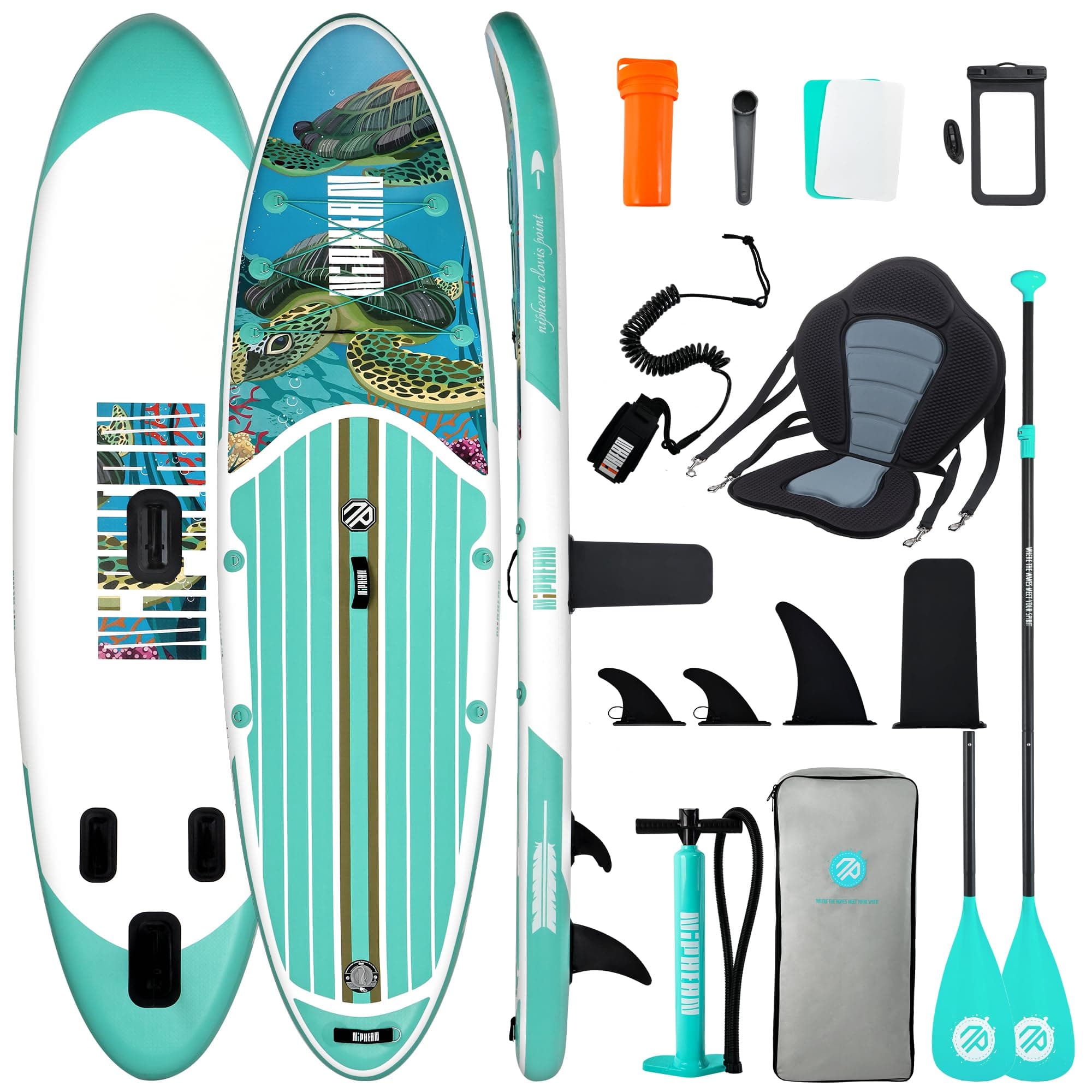 Niphean SUP Gonfiabile Adulti con Tutti gli Accessori, 320cm Stand up Paddle Gonfiabile per Tutti i Livelli, Paddle Board con Capacità di 200kg per 2 Persone, Tavola da SUP Gonfiabile con Sedia