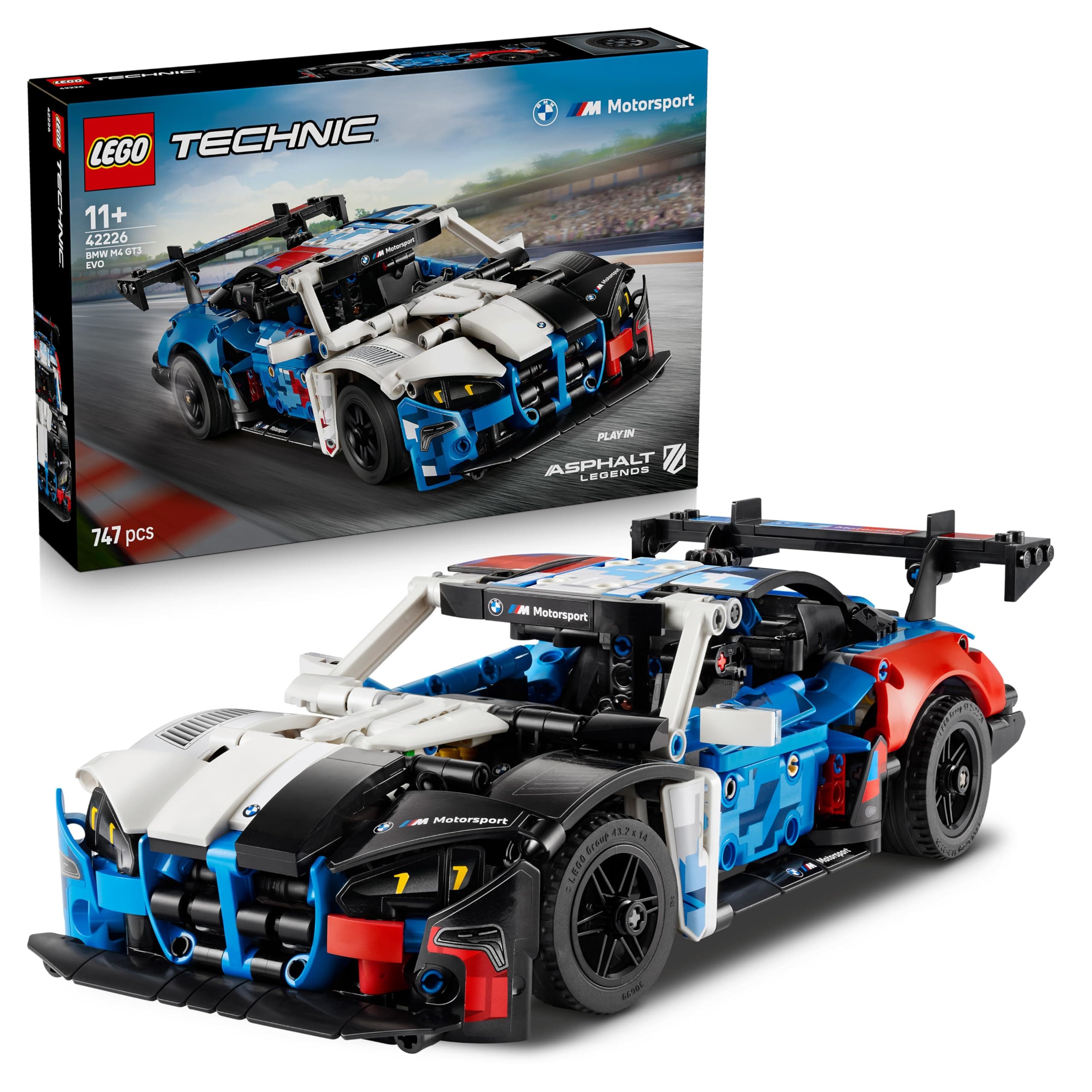 LEGO Technic BMW M4 GT3 EVO Rennwagen - Modellbausatz mit V6-Motor, Lenkung & öffnenden Türen - Gaming Geschenk für Jungen ab 11 Jahren & Jugendliche Motorsport Fans - 42226