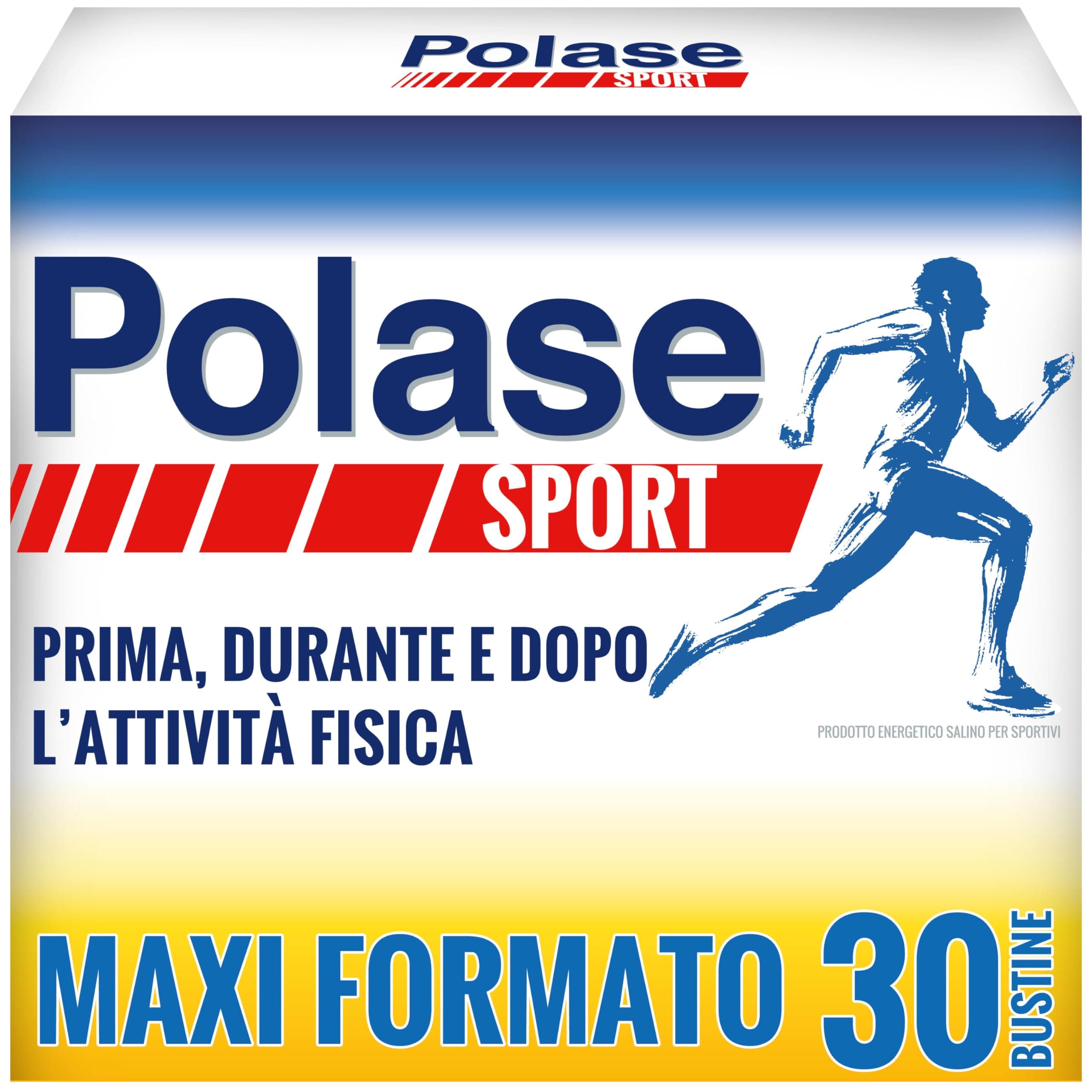 Polase Sport, Magnesio e Potassio Integratore Alimentare, Prima, Dopo,Durante l'Attività Fisica, con Vitamina C,Sali Minerali e Maltodestrine, Energetico Salino, Gusto Arancia,Maxi formato 30 Bustine