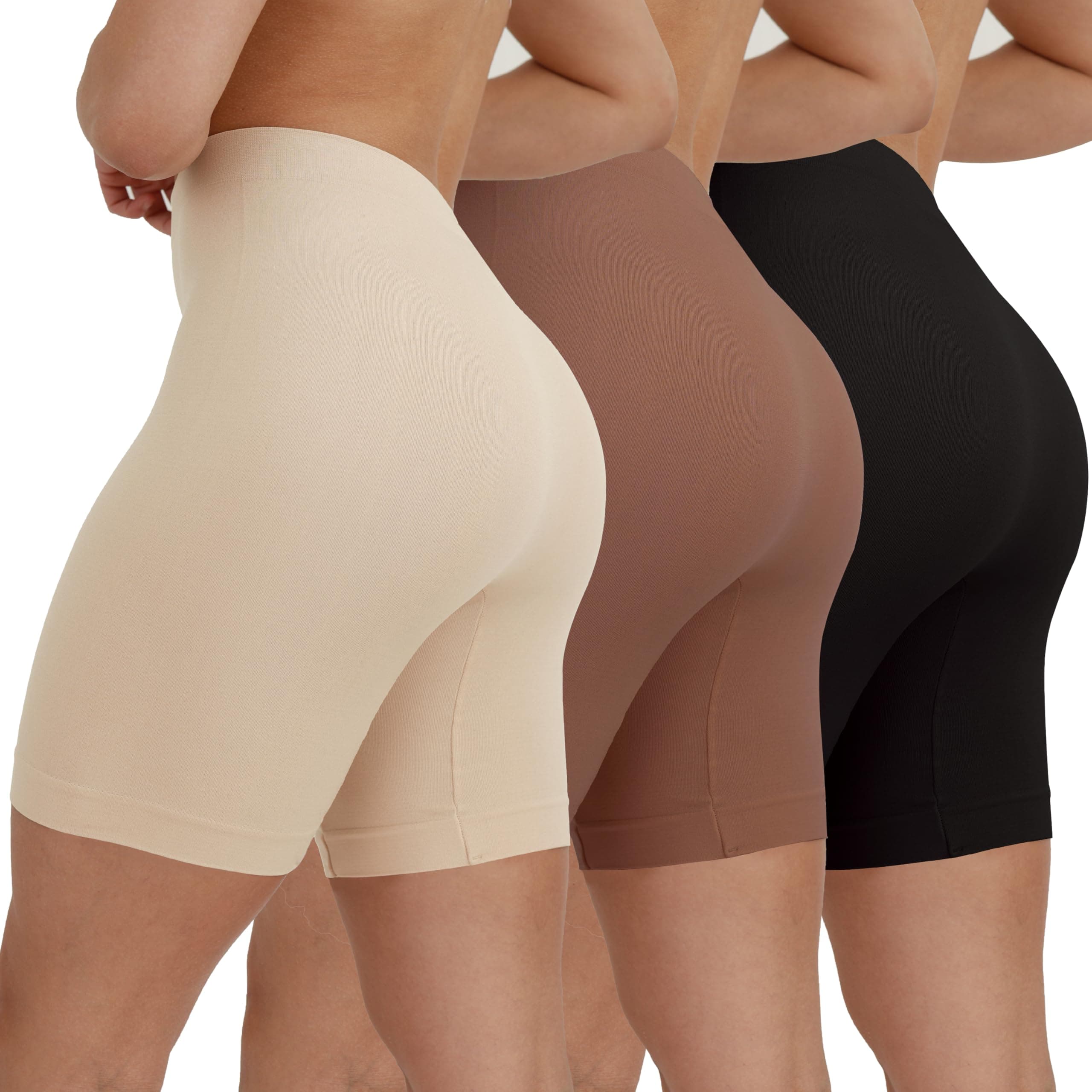 INNERSY Shorty Femme sous Jupe Douce Legging Court sans Couture Boxer Short Sécurité Lot de 3