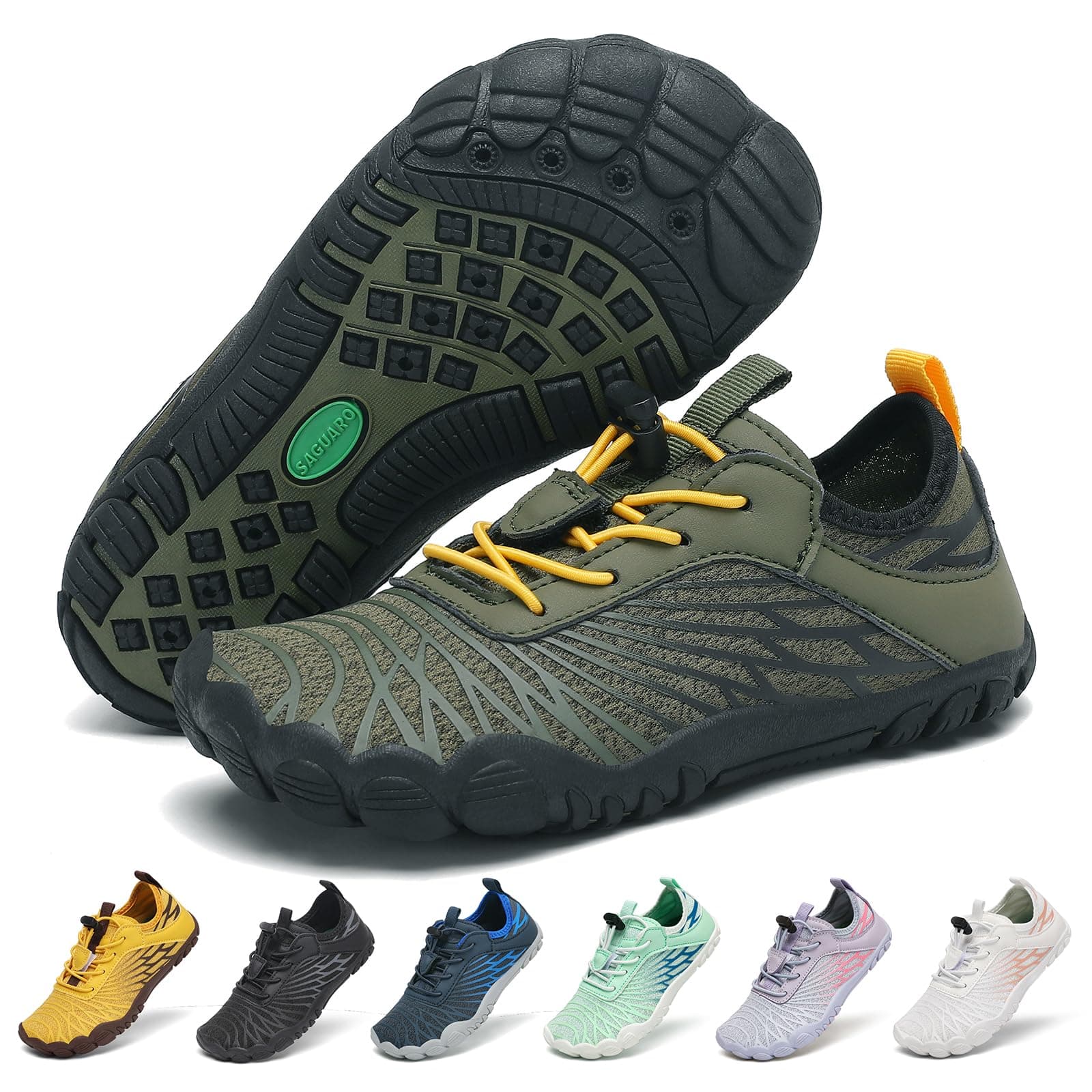 SAGUARO Kinder Barfußschuhe Wasserschuhe Schnell Trocknend Atmungsaktiv Badeschuhe mit Breiter Zehenbox, Gr.25-35