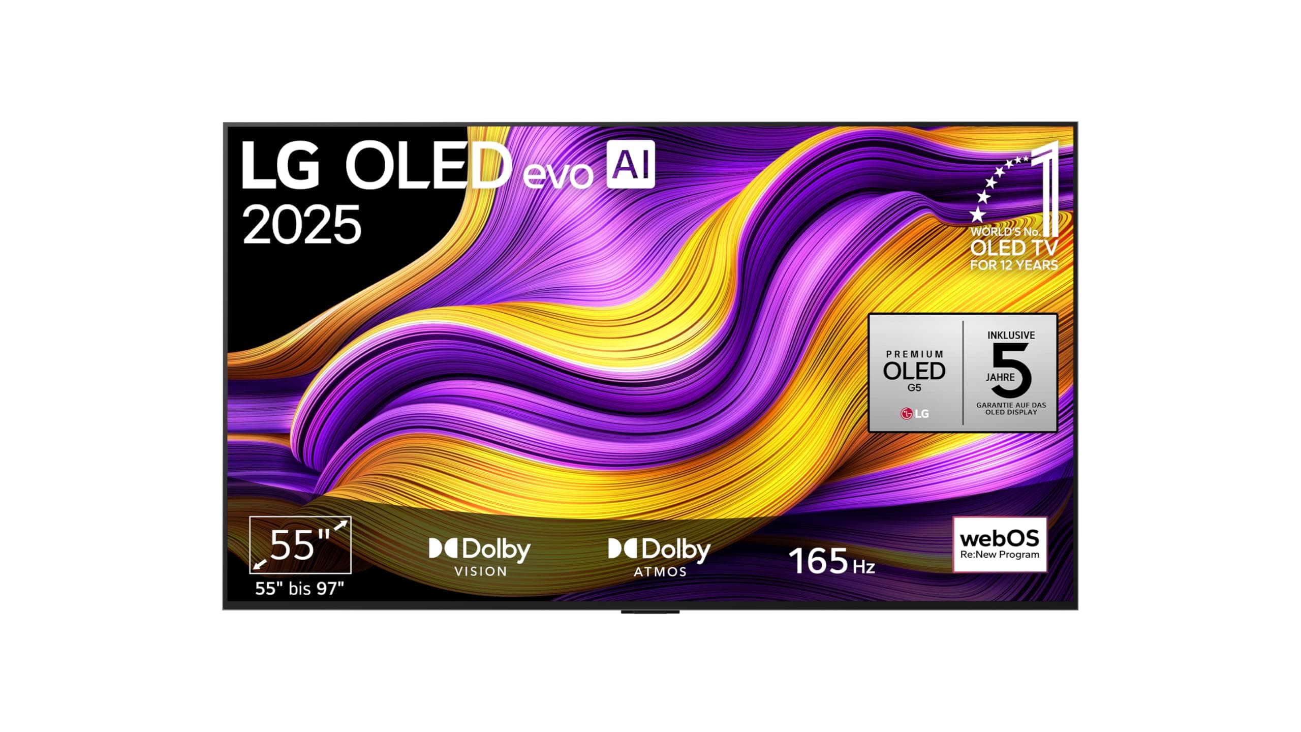LG OLED55G57LW TV 55 Zoll (139 cm) 4K OLED evo AI TV (α11 Gen2 4K AI Prozessor, webOS 25, 120Hz (VRR bis zu 165Hz)) [Modelljahr 2025]