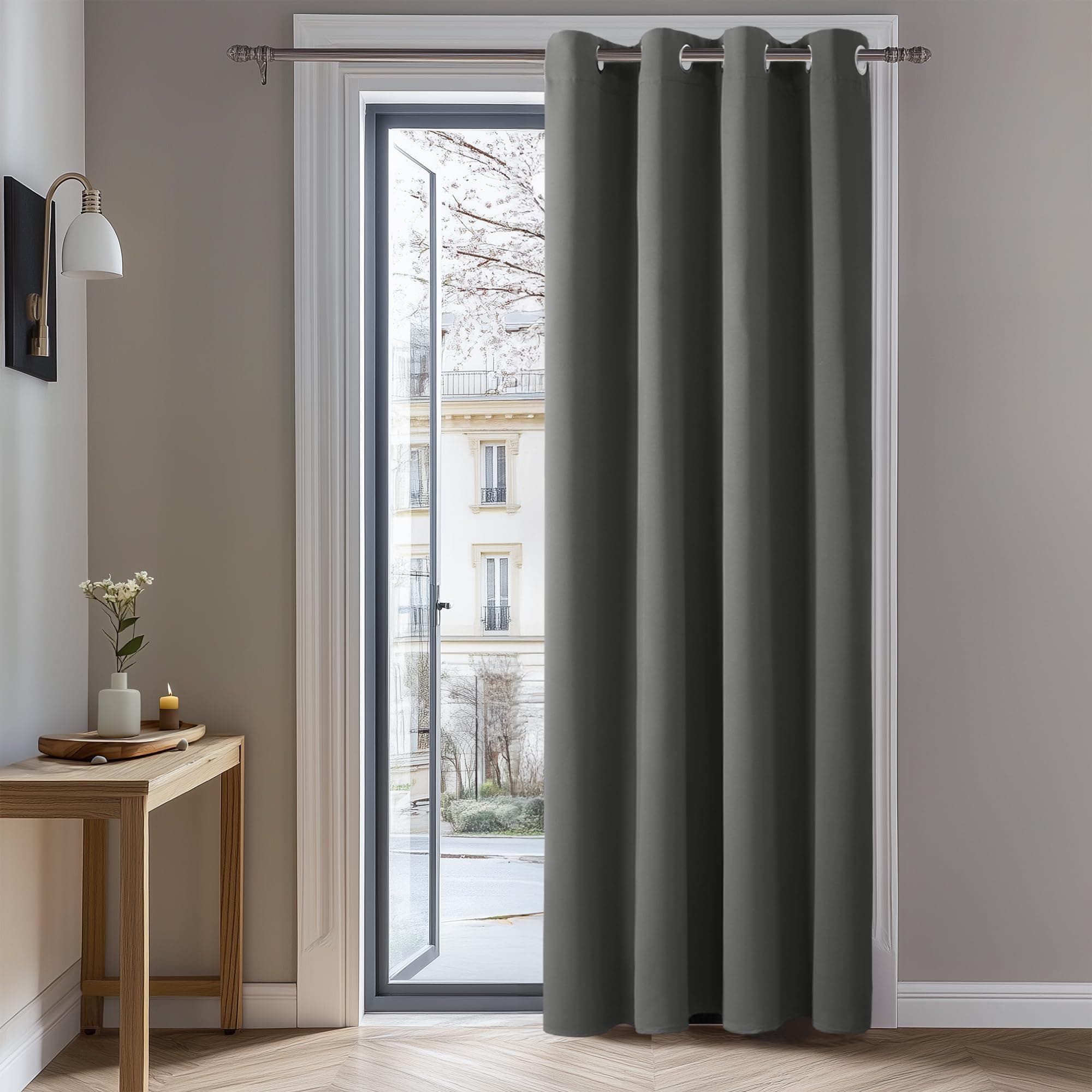 Deconovo Tenda Camera da Letto Oscurante per Interni 274 CM Altezza, Termica Isolante con Anelli per Finestre 1 Pannello, 132x274 CM, Grigio Chiaro