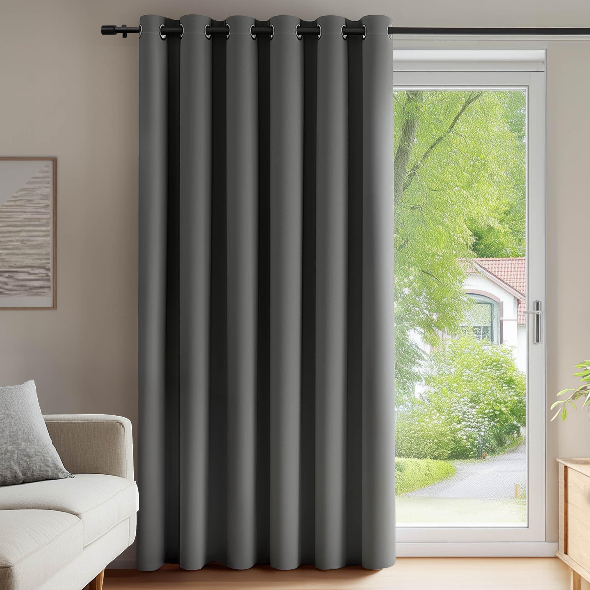 Deconovo Rideaux Occultants Isolant Thermique Anti Froid, 200X280 CM (Largeur X Hauteur), Rideaux pour Salon et Chambre, Design Moderne à Oeillets, Gris Clair, 1Pièces