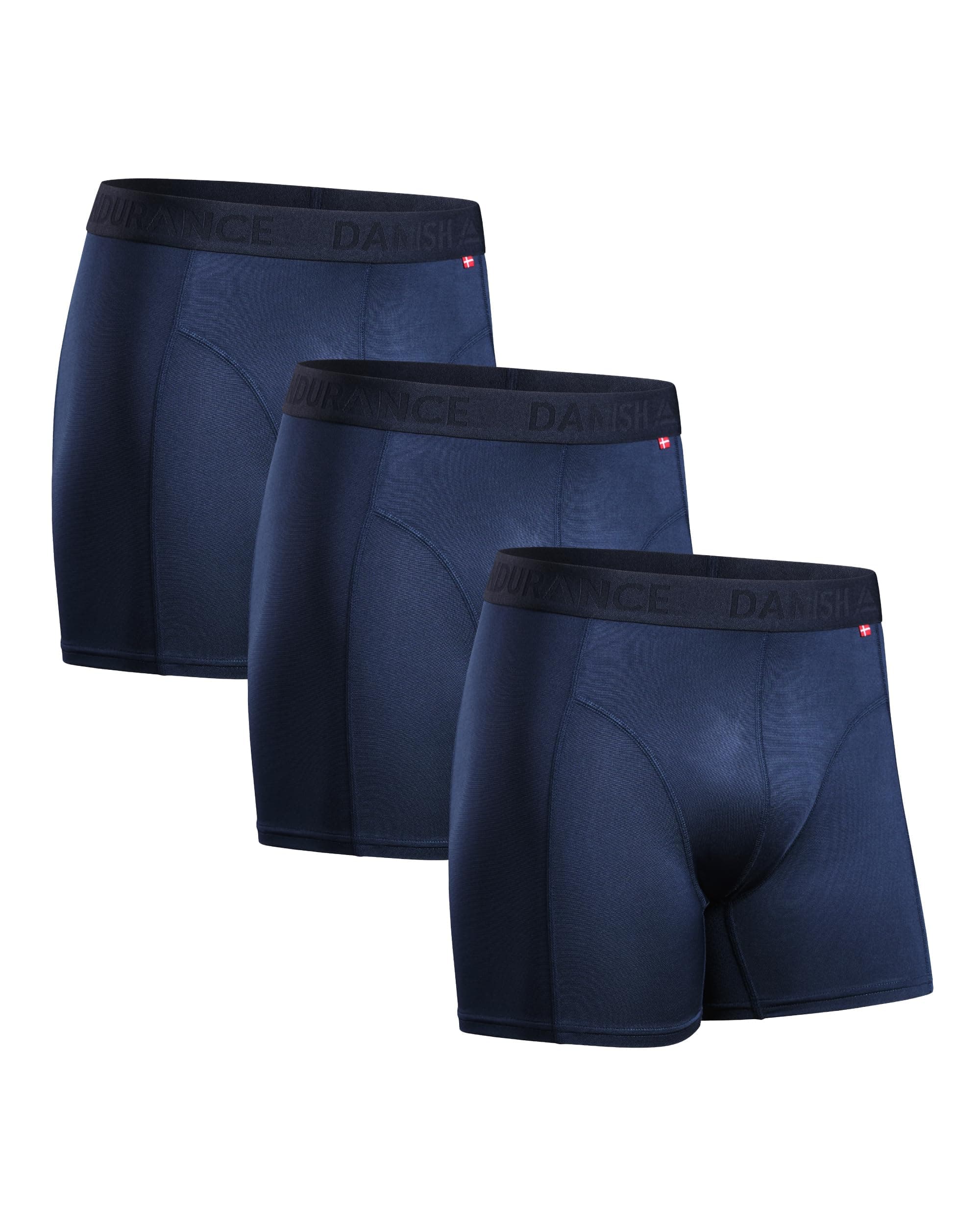 DANISH ENDURANCE 3er Pack Sport Boxershorts Herren, Funktionsunterwäsche, Sportunterwäsche, Elastisch, Geruchsneutral & Atmungsaktiv, Mit regulärem oder langem Bein