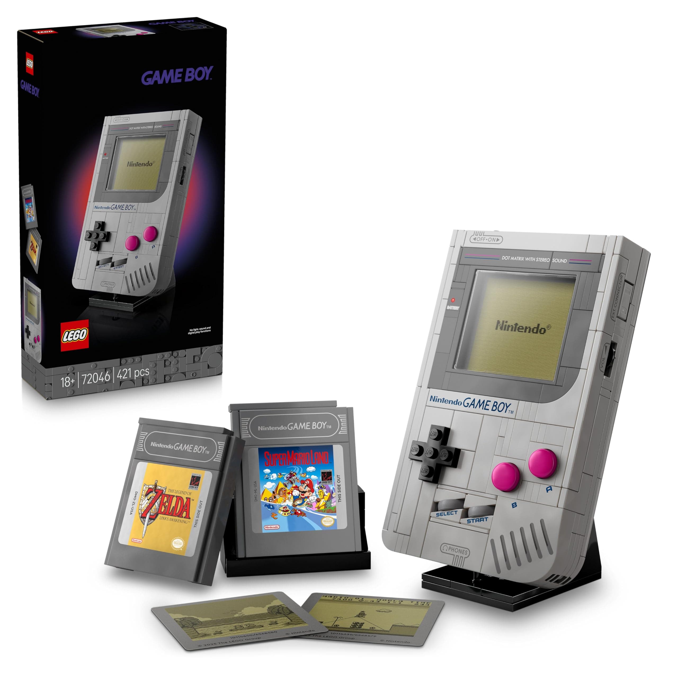 LEGO Super Mario Game Boy Set de Exposición de Nintendo - Maqueta para Adultos con 2 Cartuchos de Videojuegos Inc. Zelda: Link's Awakening y Super Mario Land - Regalo para Gamers 72046