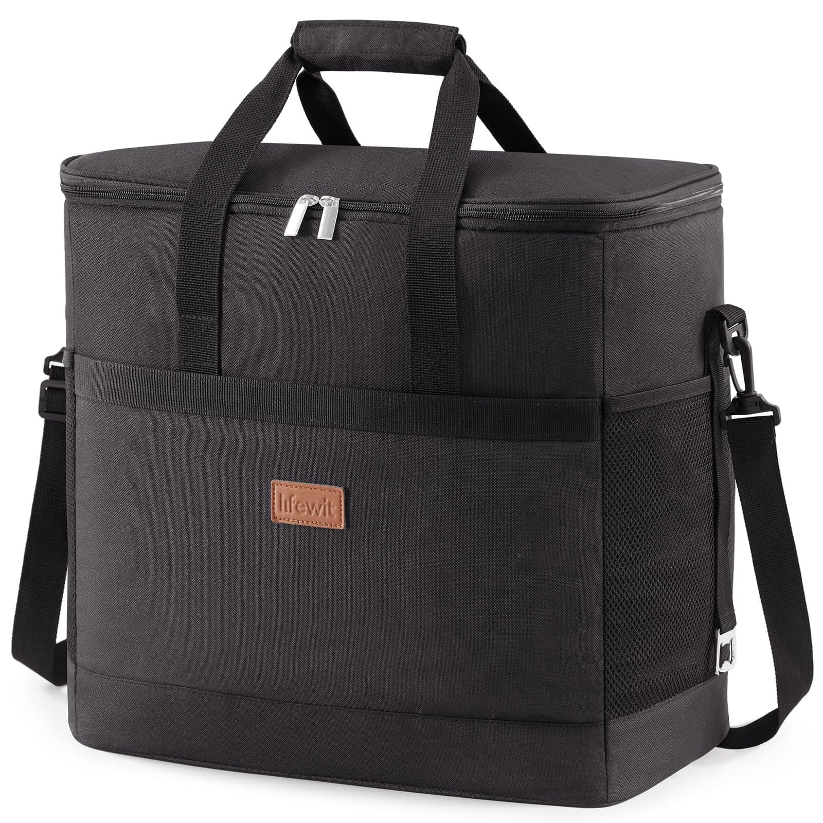 Lifewit Sac Isotherme 40L, Grand Format Glaciere Souple Isothermes, Portable Sacs Isotherm Courses Surgelés pour Voyage, Pique Nique, Camping, Plage, Noir