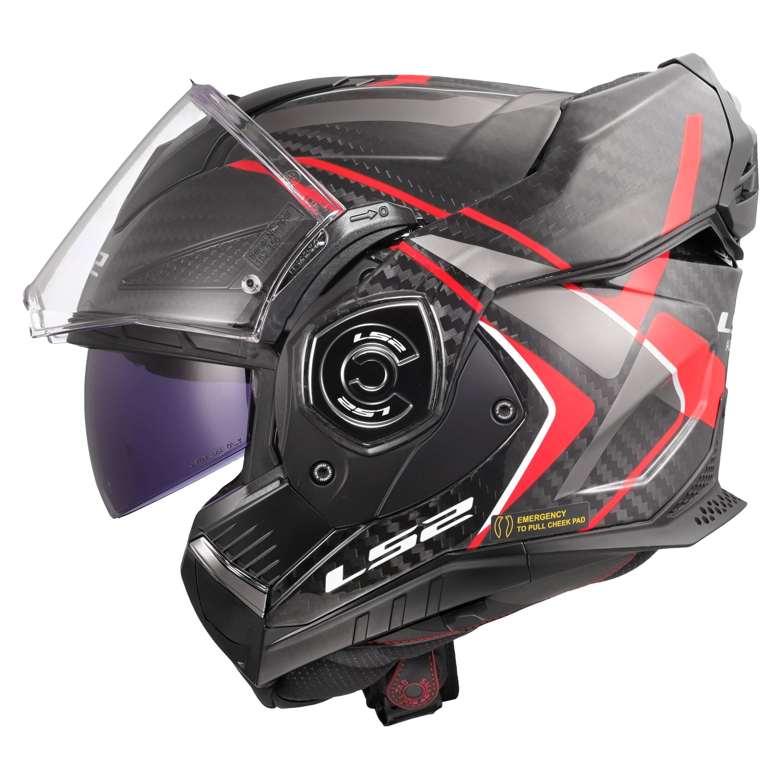 LS2, Casco Moto Modular ADVANT X CARBON FUTURE II Gloss Red, L