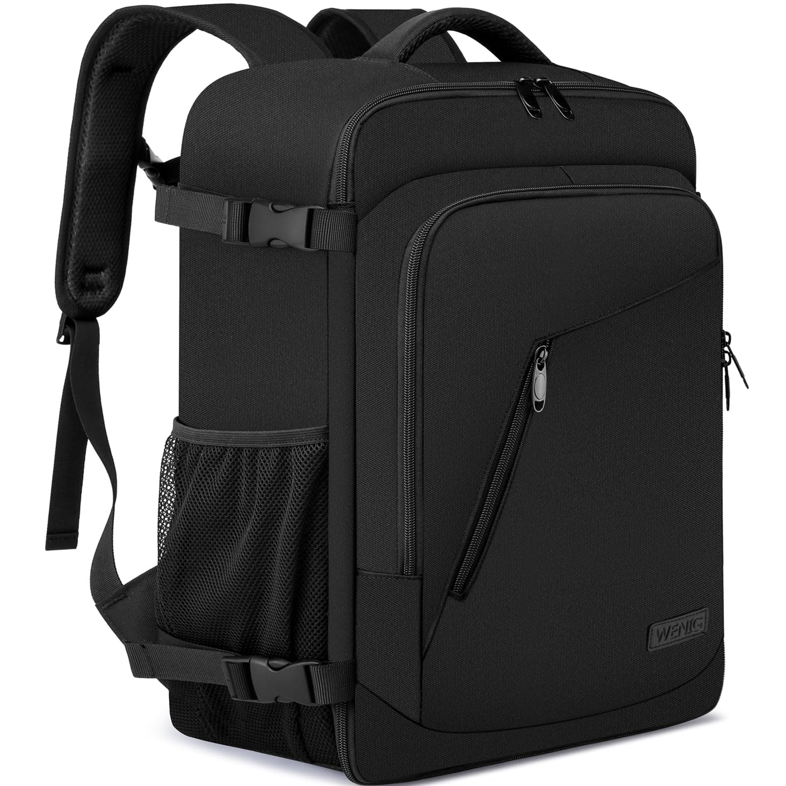 Zaino da Viaggio 45x36x20 per Easyjet Bagaglio a Mano Aereo 30L Borsa da Cabina per Uomo Donna 15.6 Pollici Zaino Porta PC con Caricatore USB per Trekking Nero
