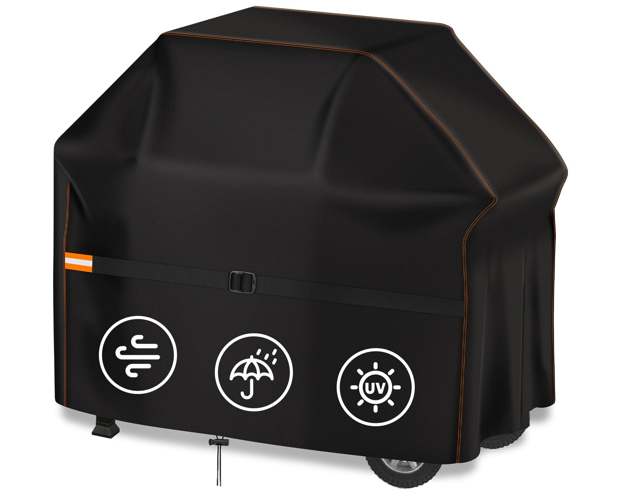 Enzeno Housse de Barbecue résistante aux intempéries - Housse de Protection pour Barbecue à gaz - Imperméable à la poussière - pour Weber, Brinkmann, Char Broil - 147 x 61 x 122 cm - Noir