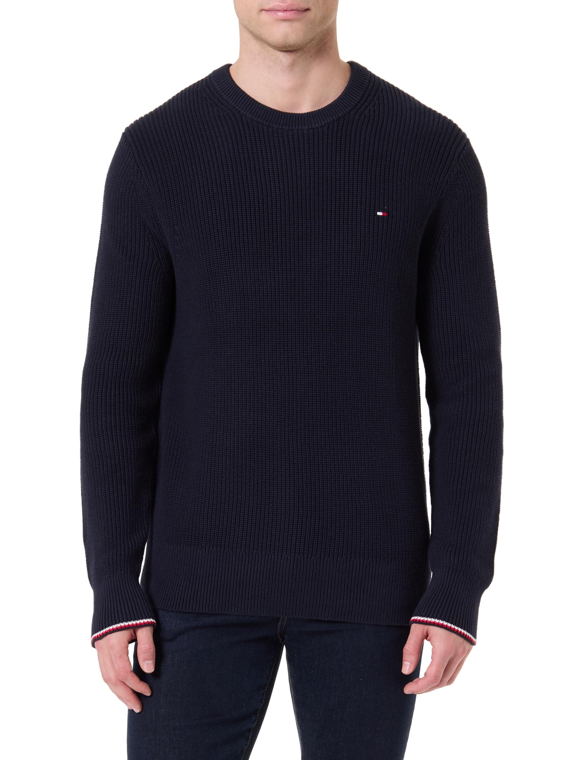 Tommy Hilfiger Adaptive Herren RWB Rib Crew Neck Mw0mw41516 Pullover (1er Pack)