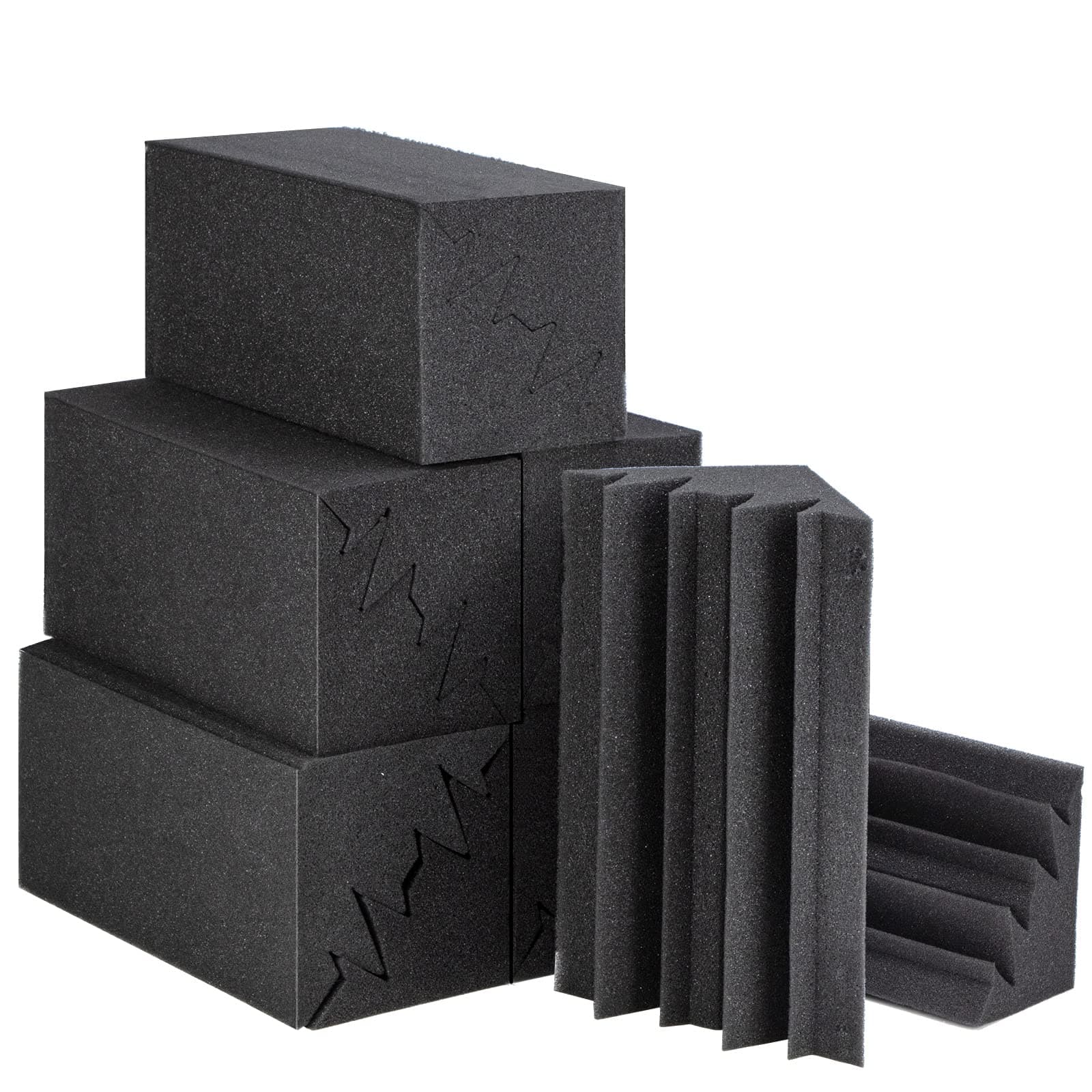 Bass Trap Espuma Acustica para esquinas Soundsbay 12 Piezas 12x12x24cm Insonorizacion Acustica tratamiento acustico Reducción de la reverberación Para estudios de grabación